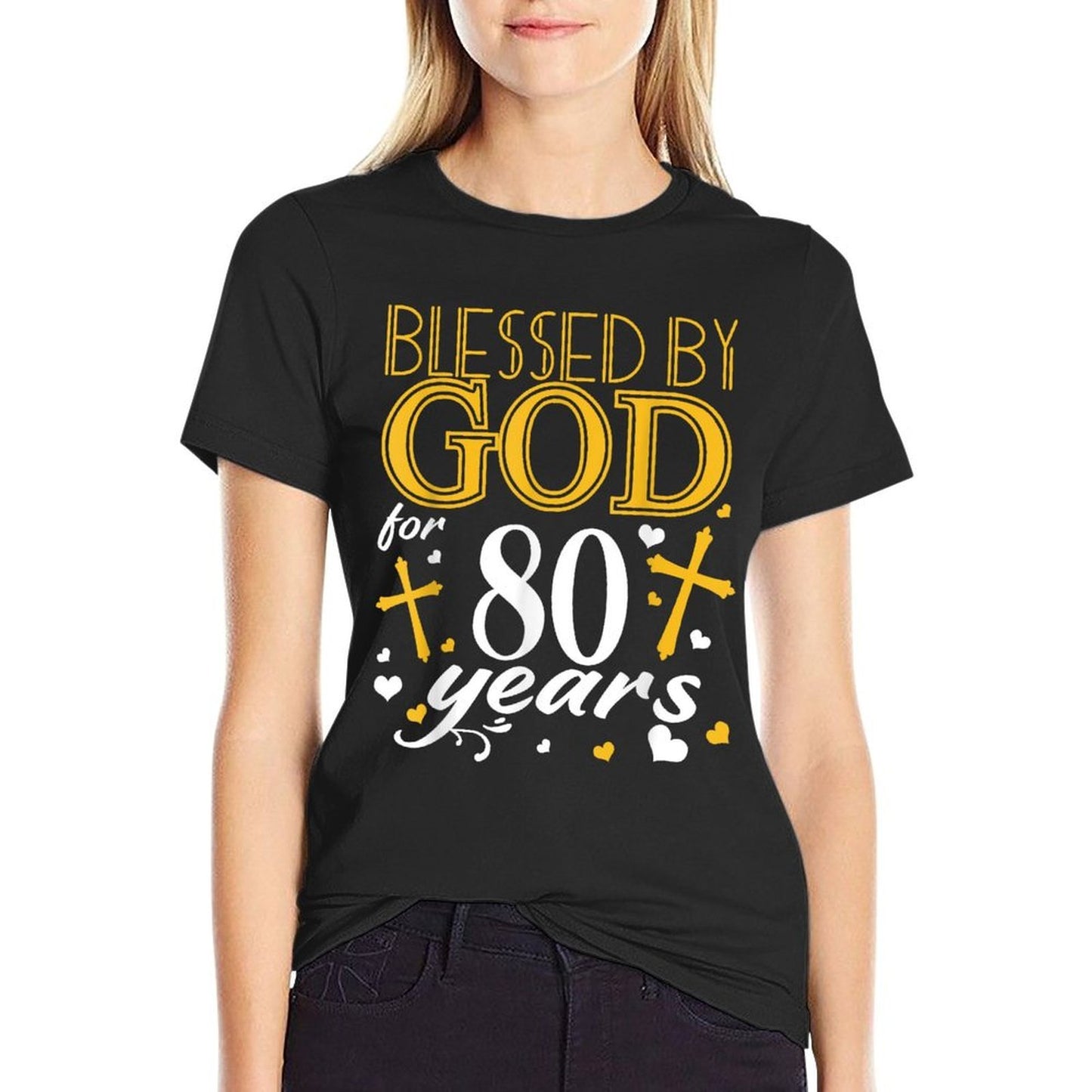 Vintage Blessed By God For 80 Years Happy 80th Birthday  Slim-fit Cut T-Shirt