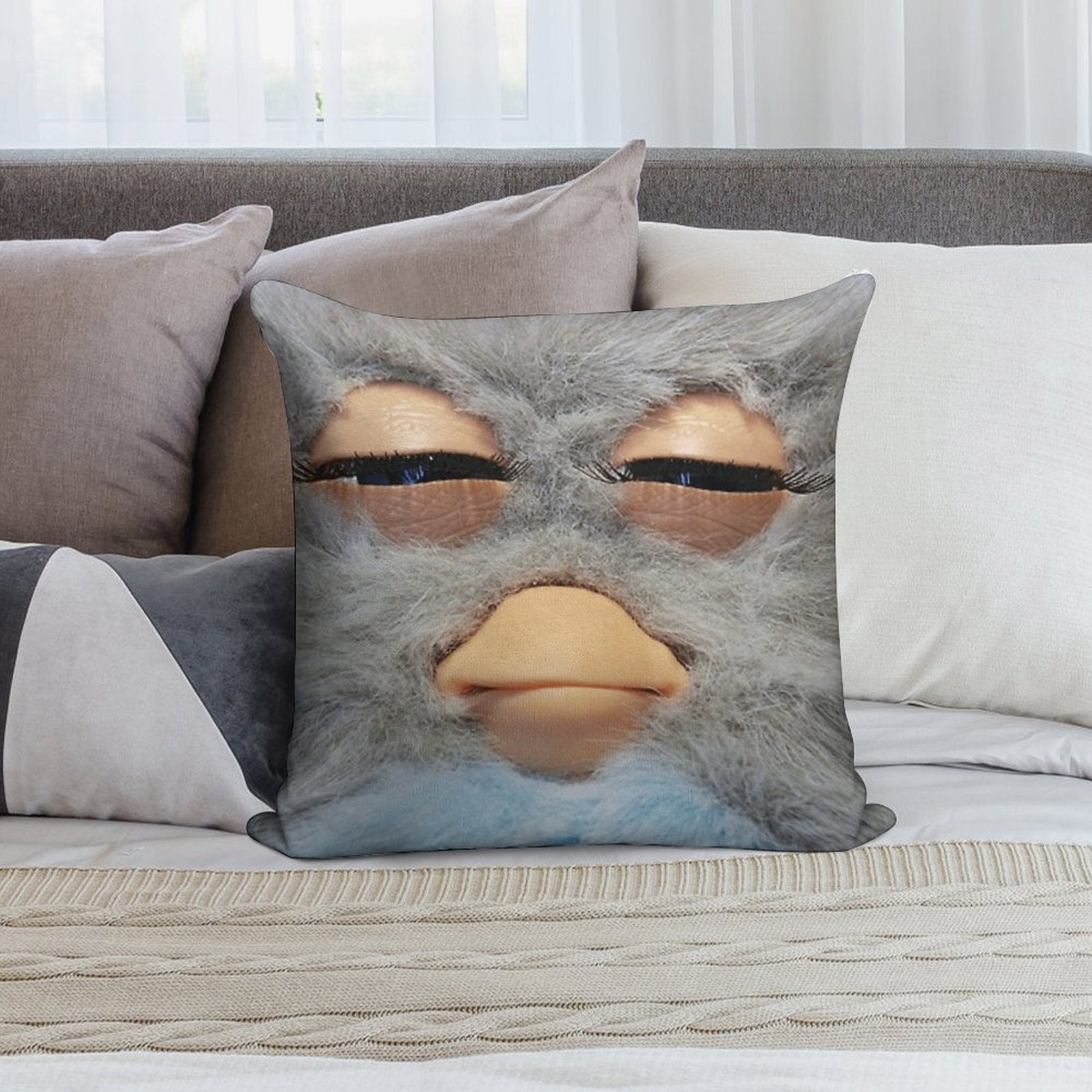 Furby Soft Reinforced Edging Throw Pillow
