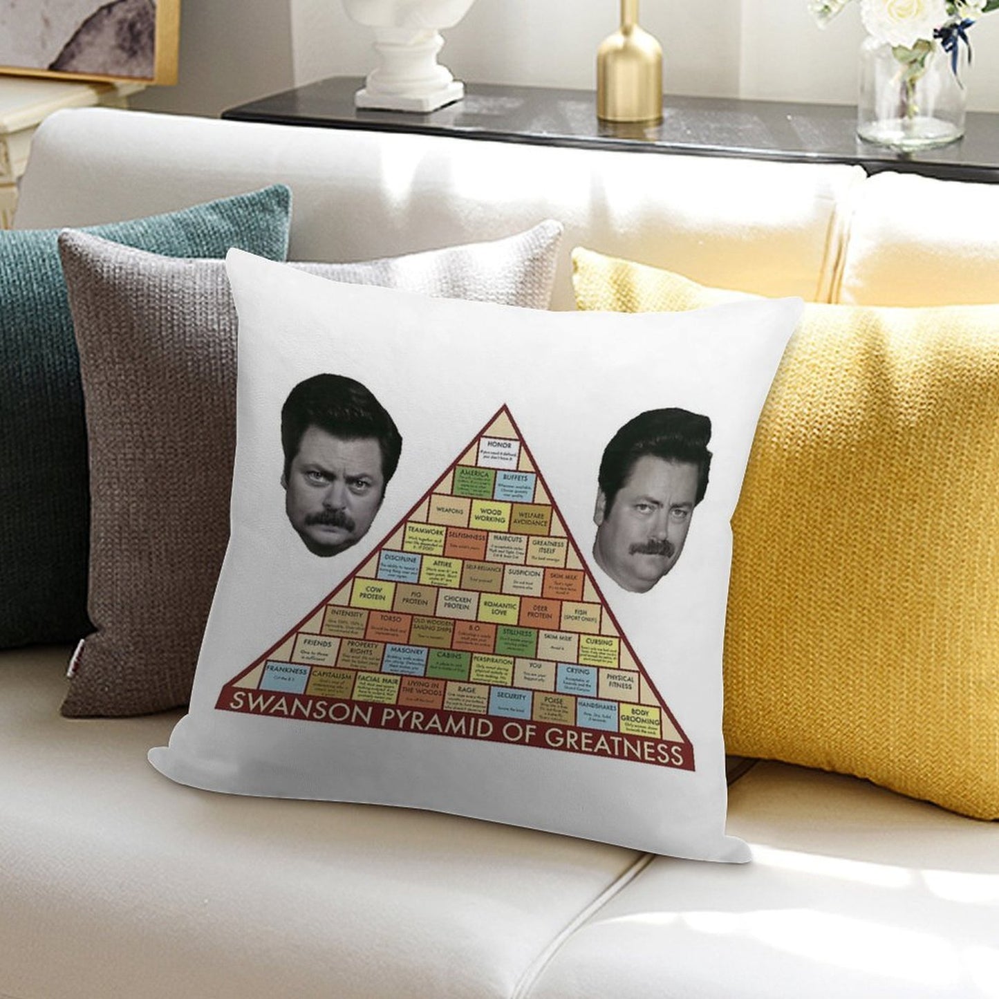 Swanson Pyramid of Greatness Soft Warmth Comfort Throw Pillow
