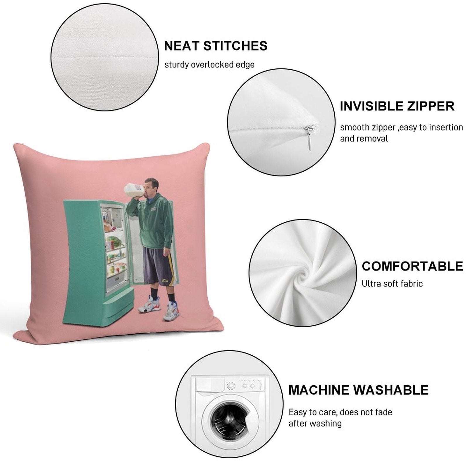 Adam Sandler Soft High-Density Material Throw Pillow
