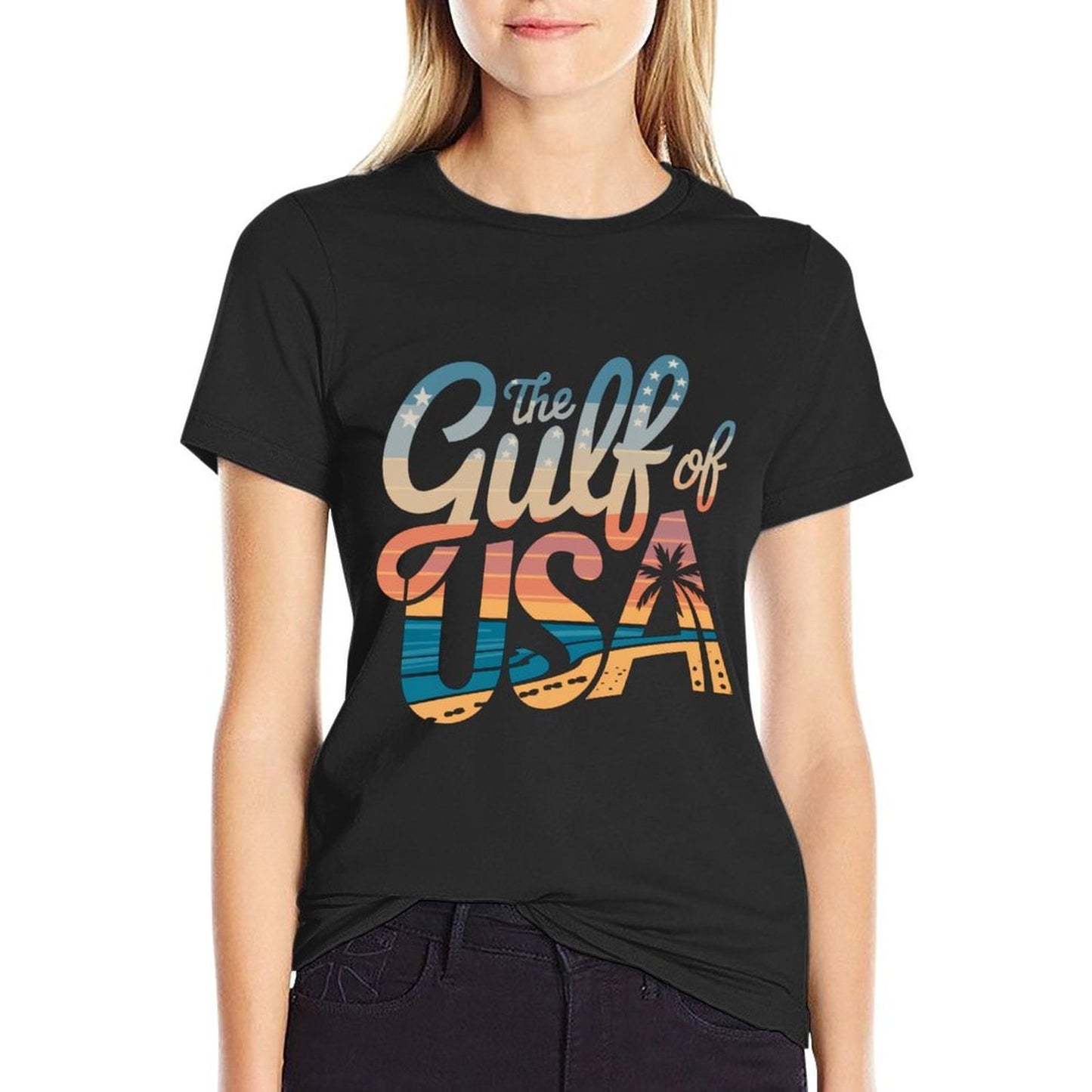 The Gulf of USA America Beach Vacation Design Cotton T-Shirt