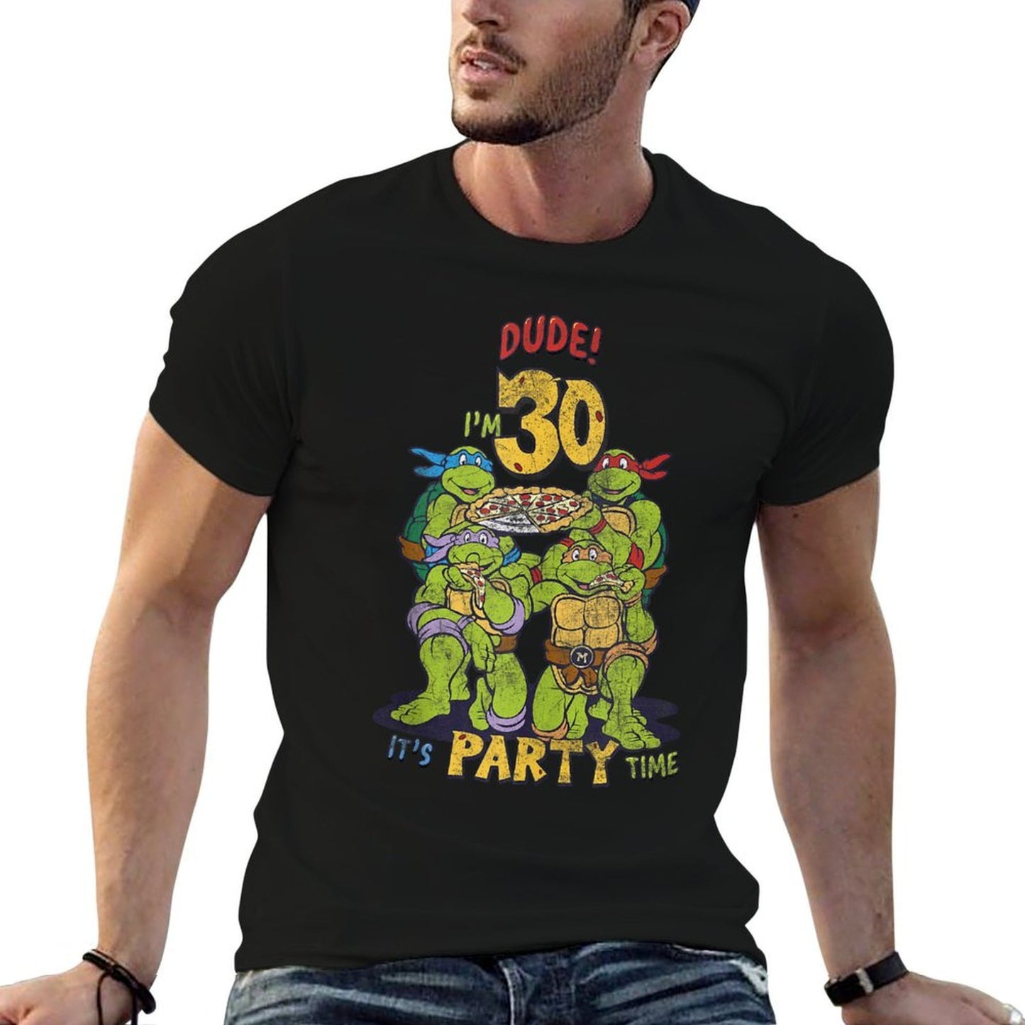Teenage Mutant Ninja Turtles 30th Birthday Pizza Party Wrinkle-resistant T-Shirt
