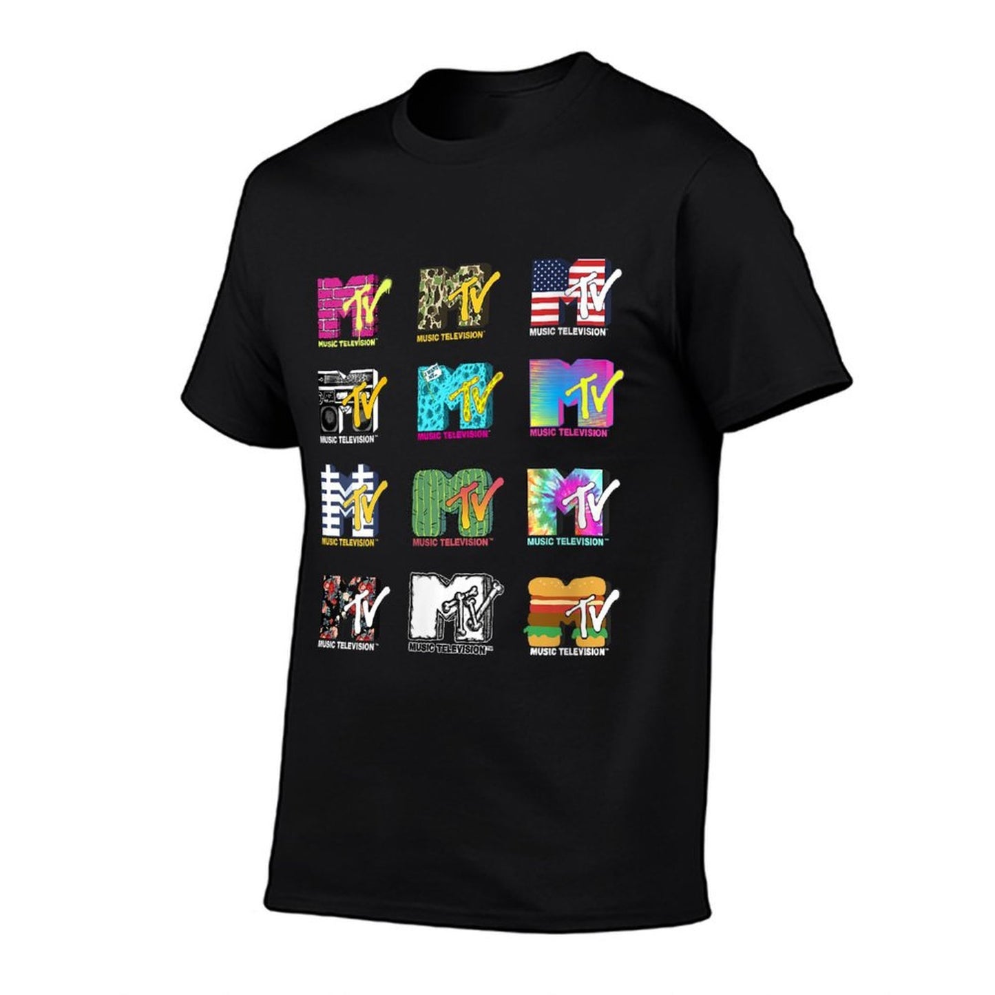 Womens MTV 12 Stacked Logos Vintage-inspired T-Shirt