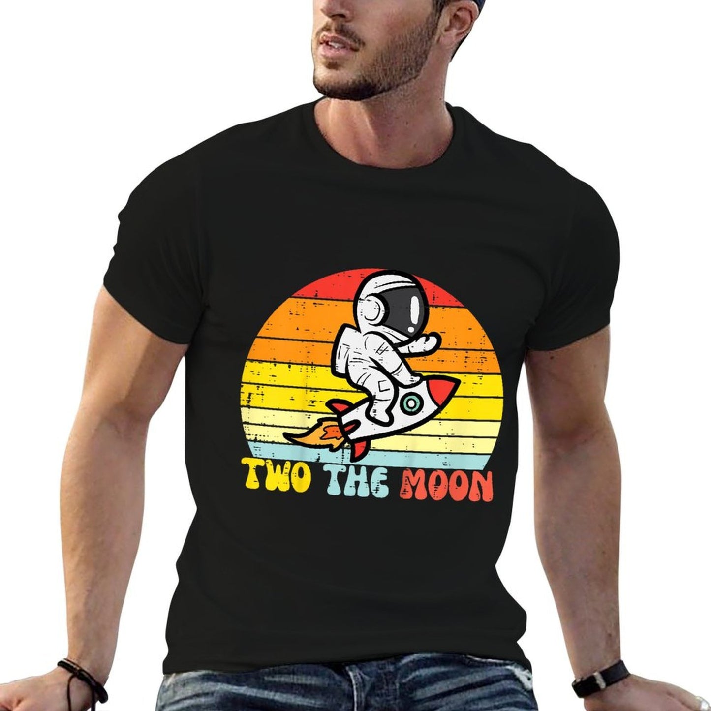 2nd Birthday Astronaut Two The Moon Girls Boys Toddler Kids Trendy Pattern T-Shirt