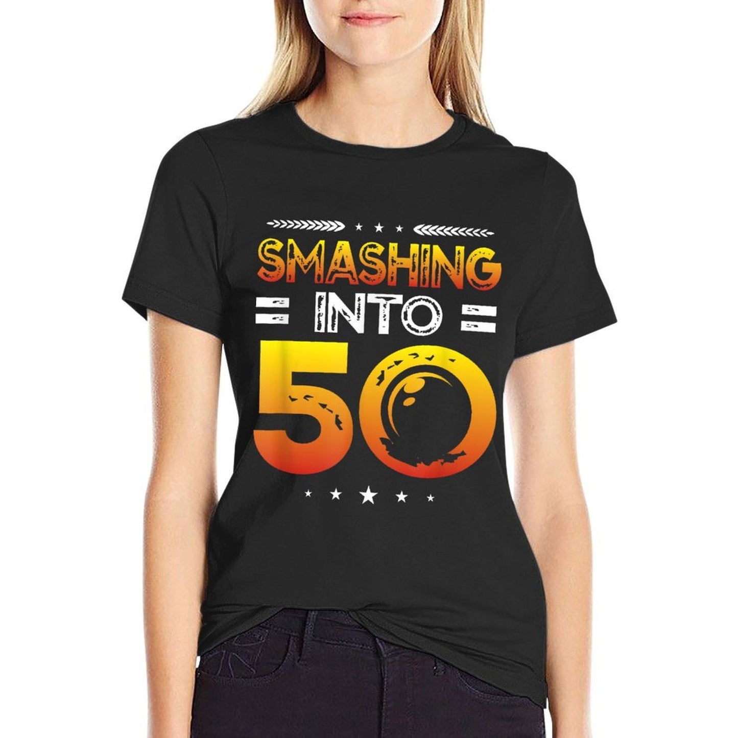 Smashing Into 50 Years Table Tennis Lover 50th Birthday  Easy-care T-Shirt