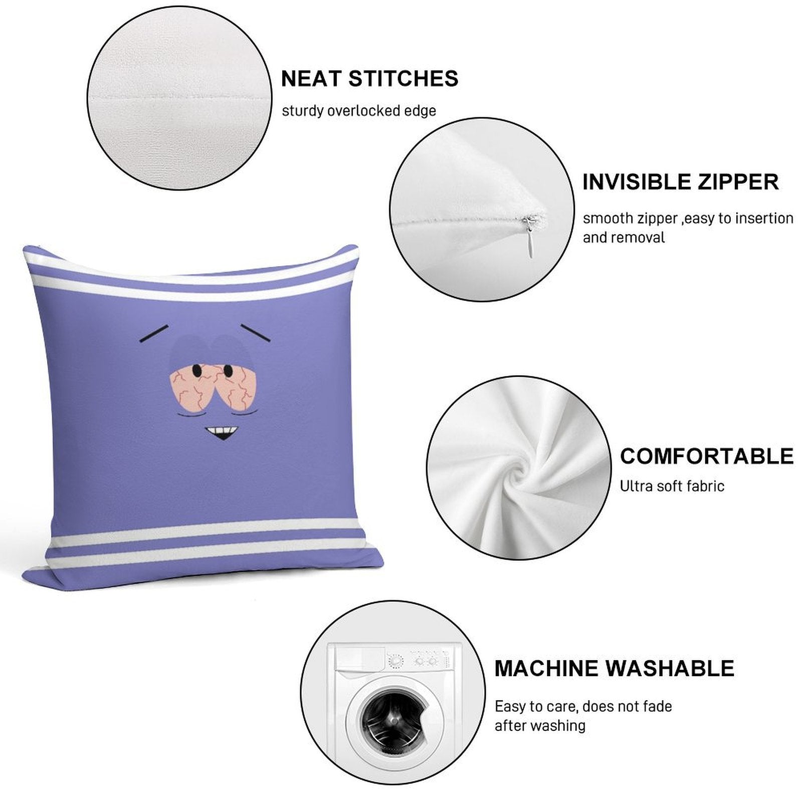 TOWELIE Soft Washable Throw Pillow
