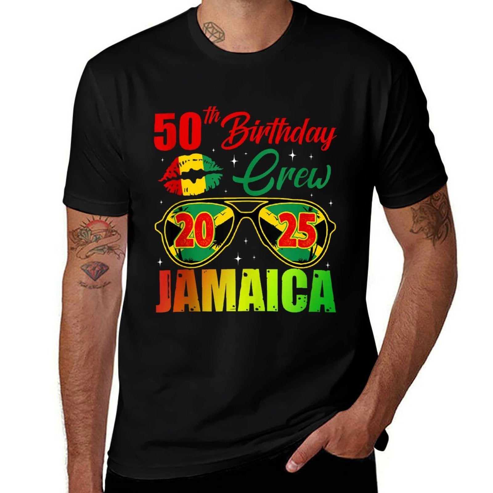 50th Birthday Crew Jamaica Party 2025 Birthday Trip  Affordable Price T-Shirt