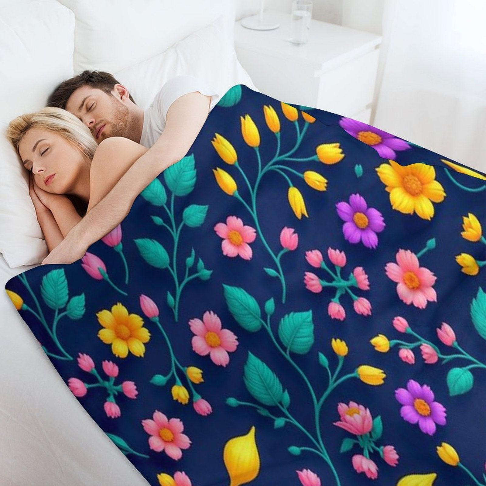 Abstract Modern Floral Pattern - Contemporary And Colorful Art Compact Throw Blanket