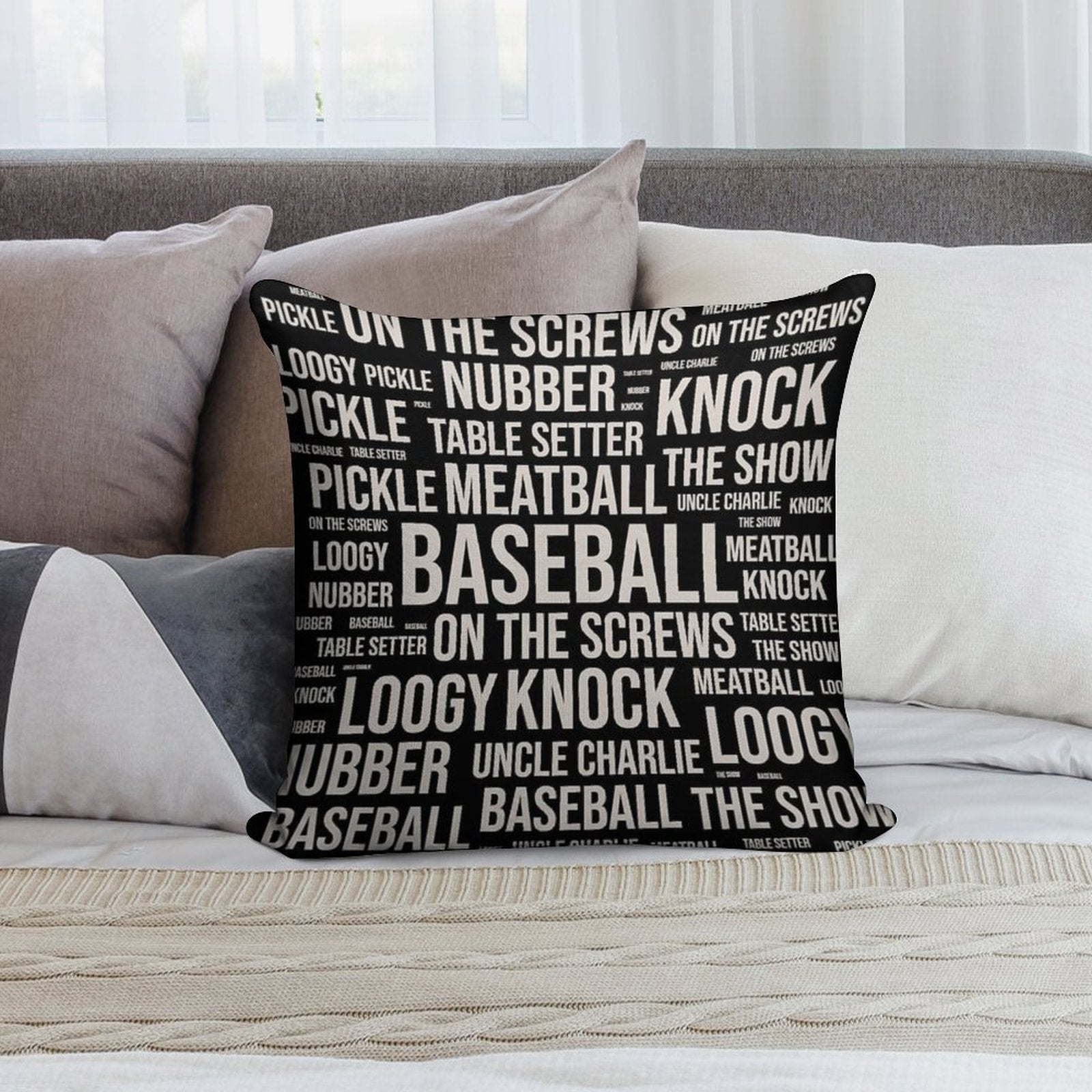 Baseball Sport Gifts Soft High-Density Material Throw Pillow