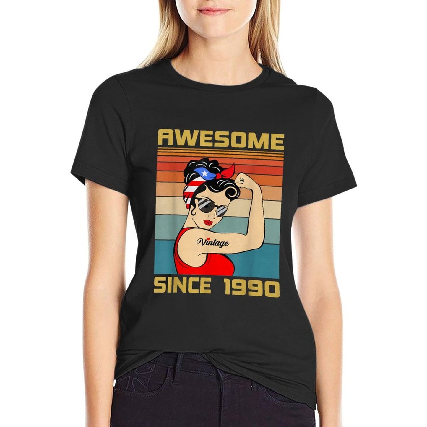 35th Birthday Gift 35 Years Old For Women Retro Vintage 1990  Breathable T-Shirt