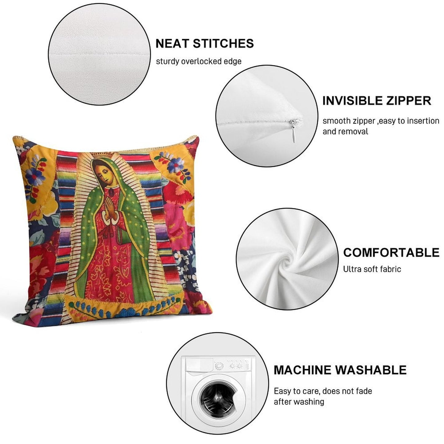 My Lady Lupe Boho Style Soft Durable Construction Throw Pillow