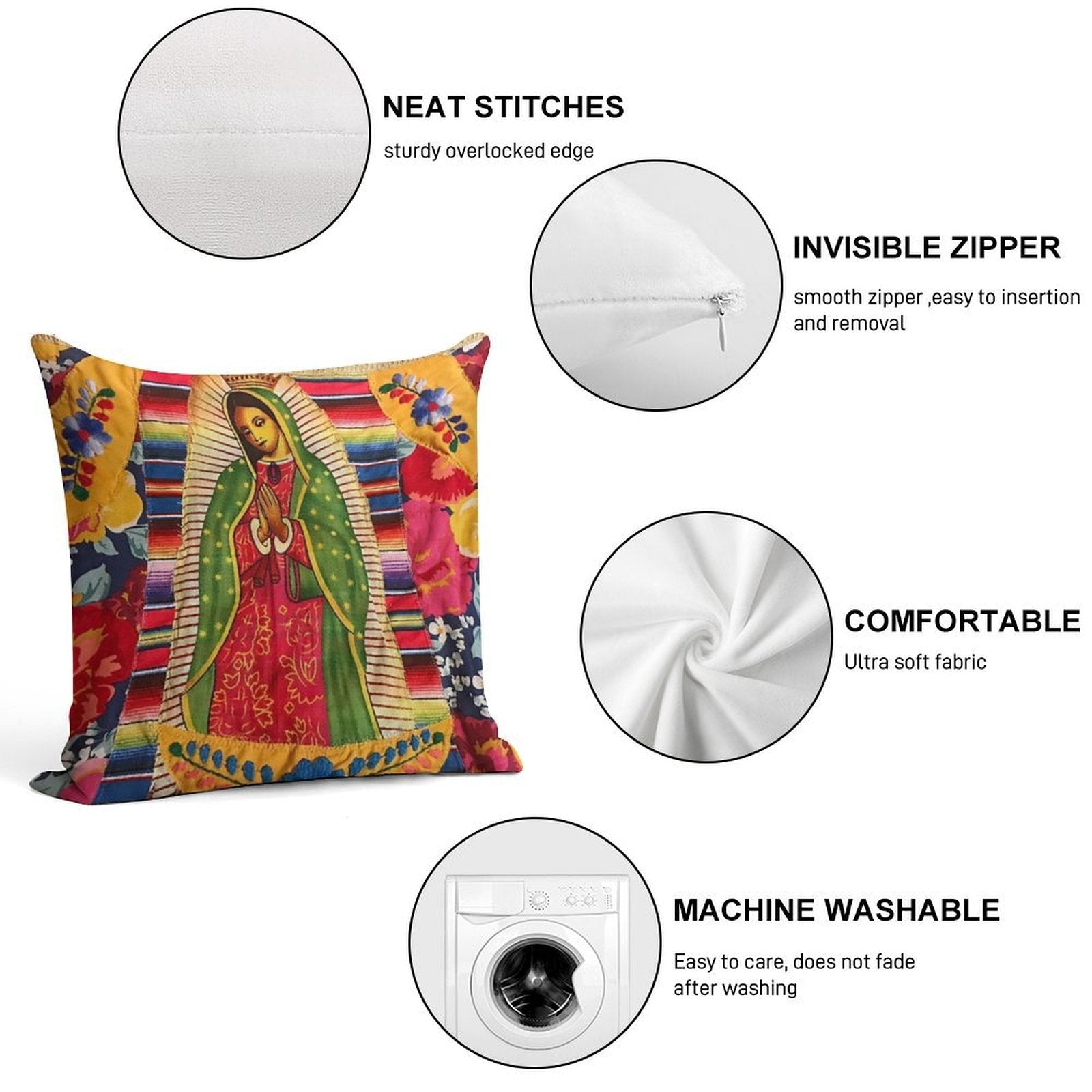 My Lady Lupe Boho Style Soft Durable Construction Throw Pillow