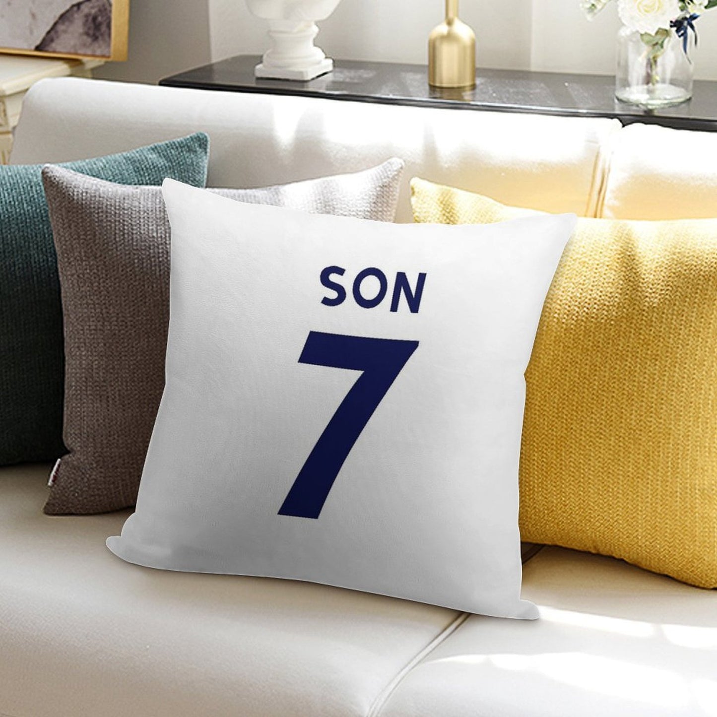 Son Heung Min Tottenham FC Korea Shirt Design Soft Home Decor Throw Pillow