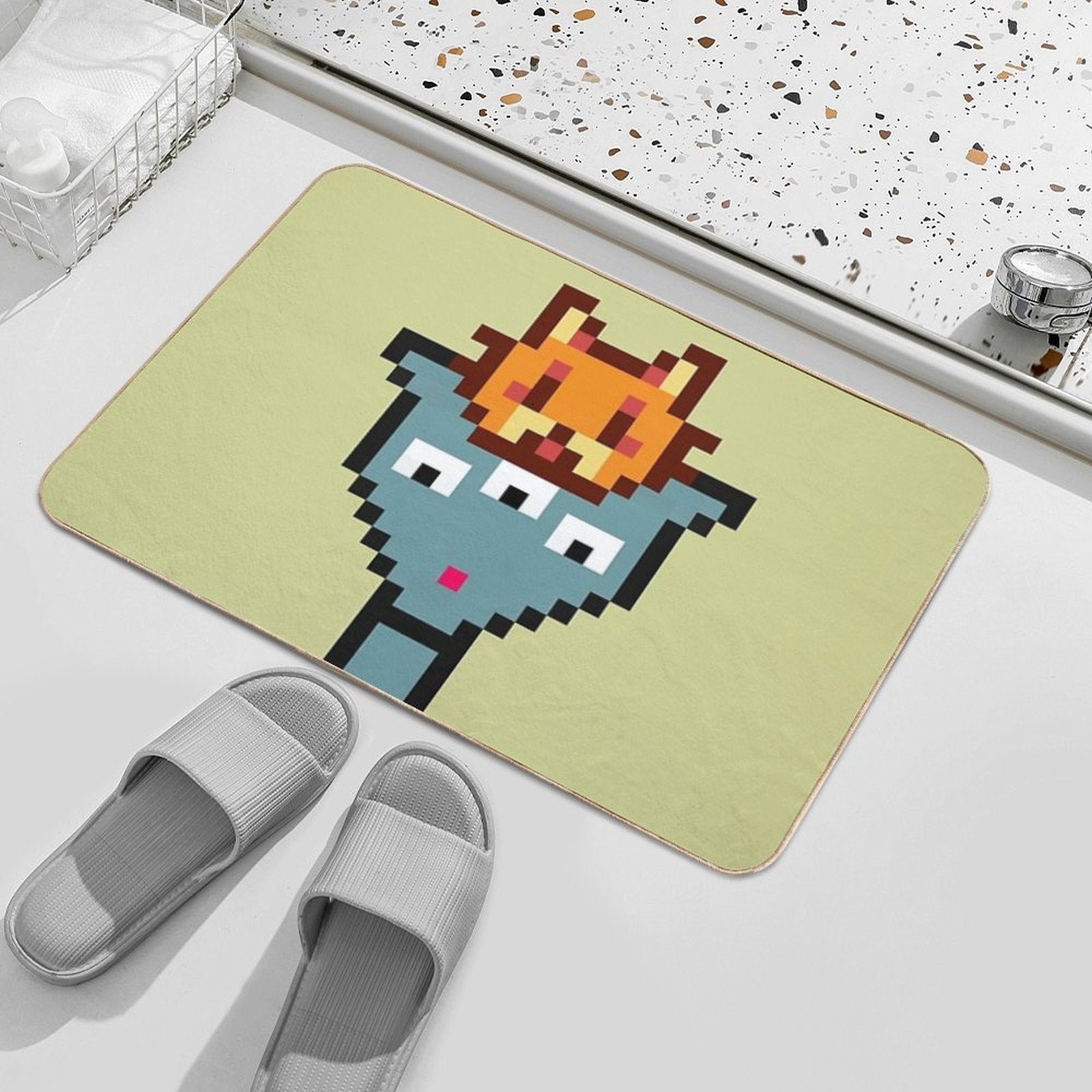 8bit Alien 00026  Toxin-Free Bath Mat