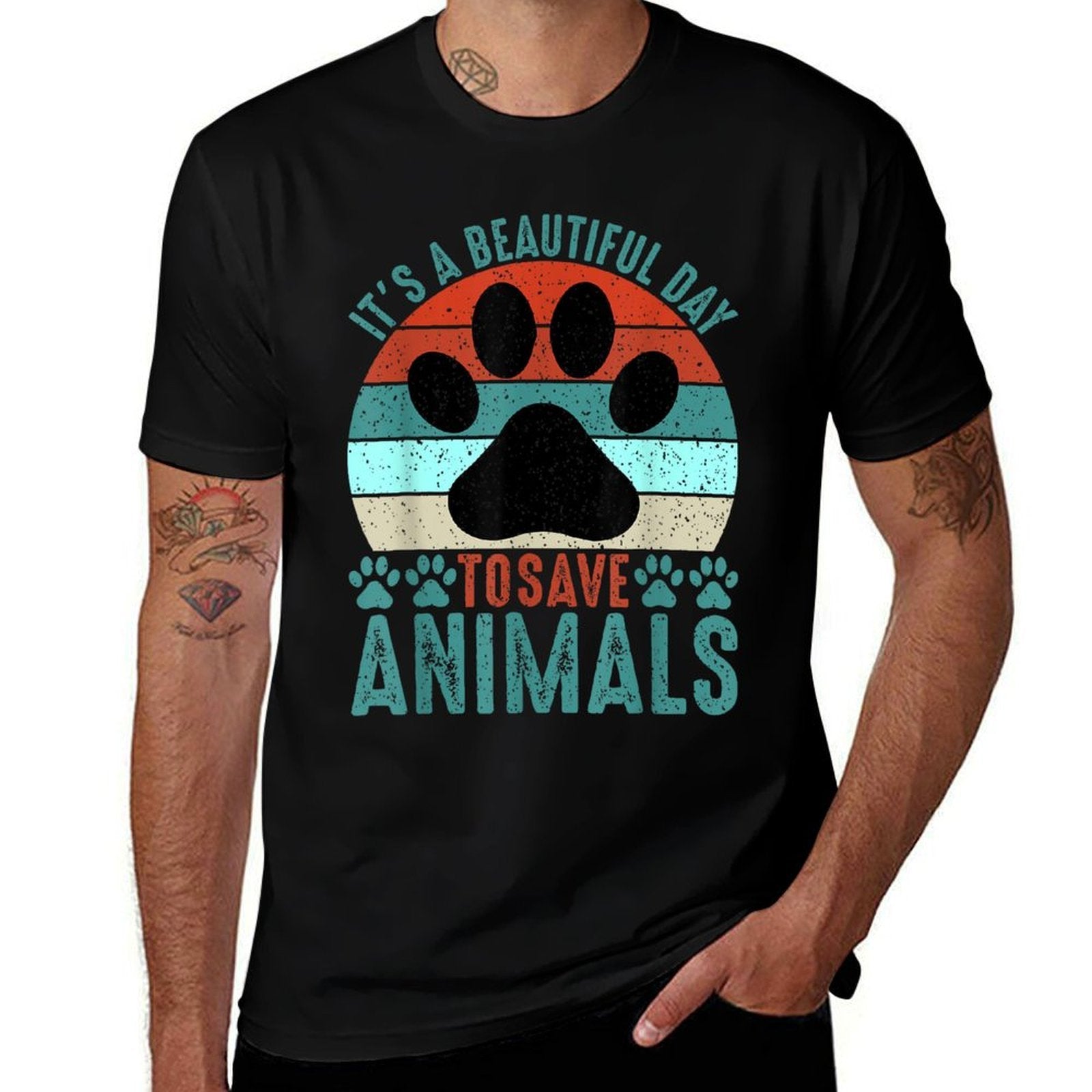 A Beautiful Day To Save Animals Rescue Animals  Cotton T-Shirt