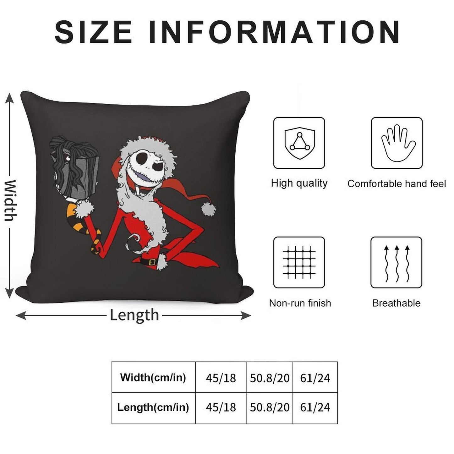 The Nightmare before Christmas Soft Shrink-Resistant Throw Pillow