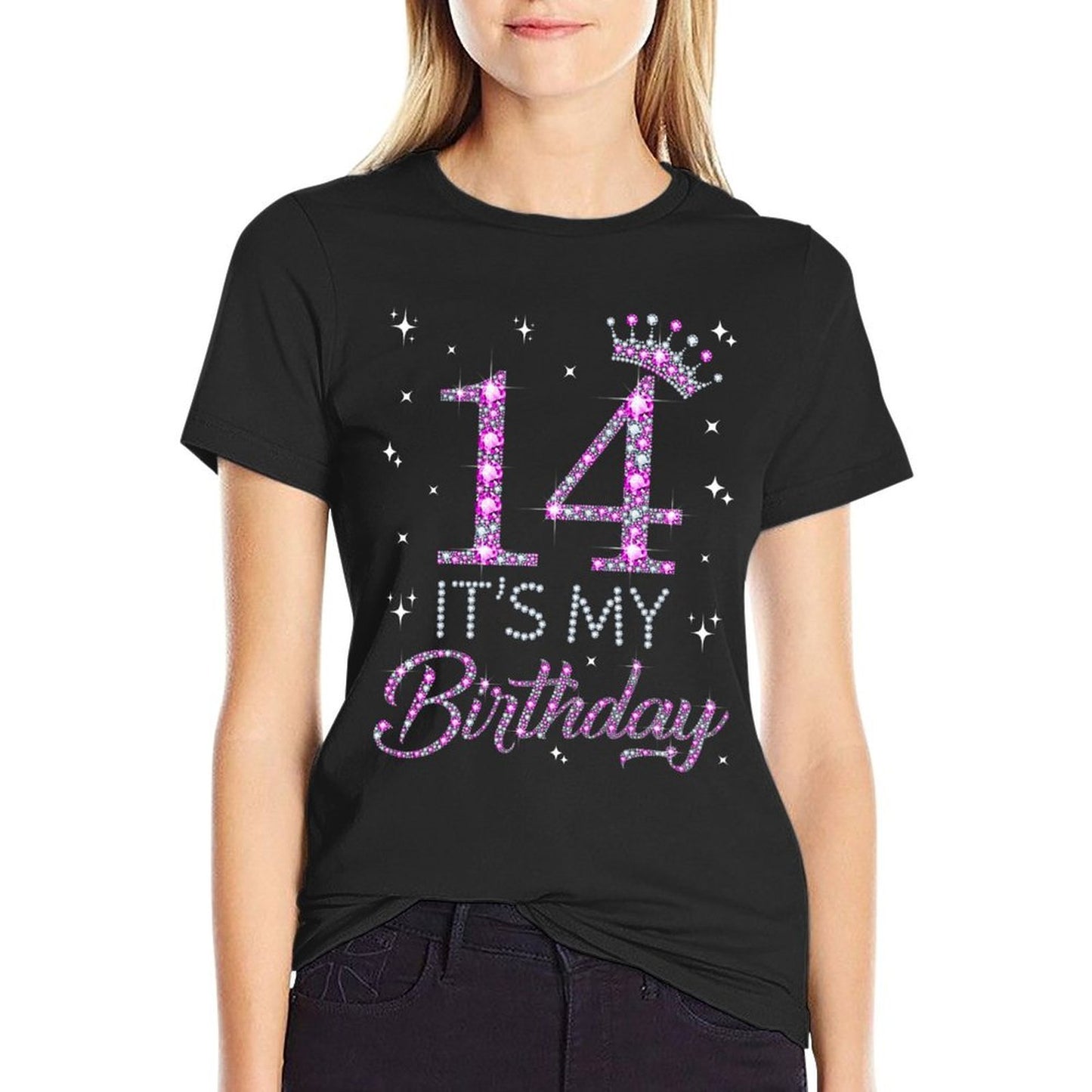 14 It's My Birthday Pink Crown Happy 14th Birthday Girl Quick-drying T-Shirt
