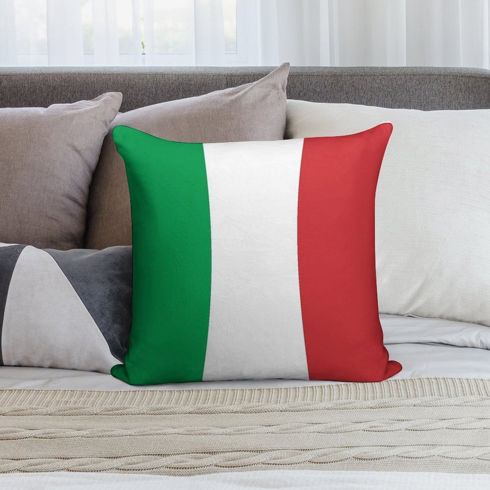 Flag of Italy - Italian Flag Soft Fade-Resistant Throw Pillow