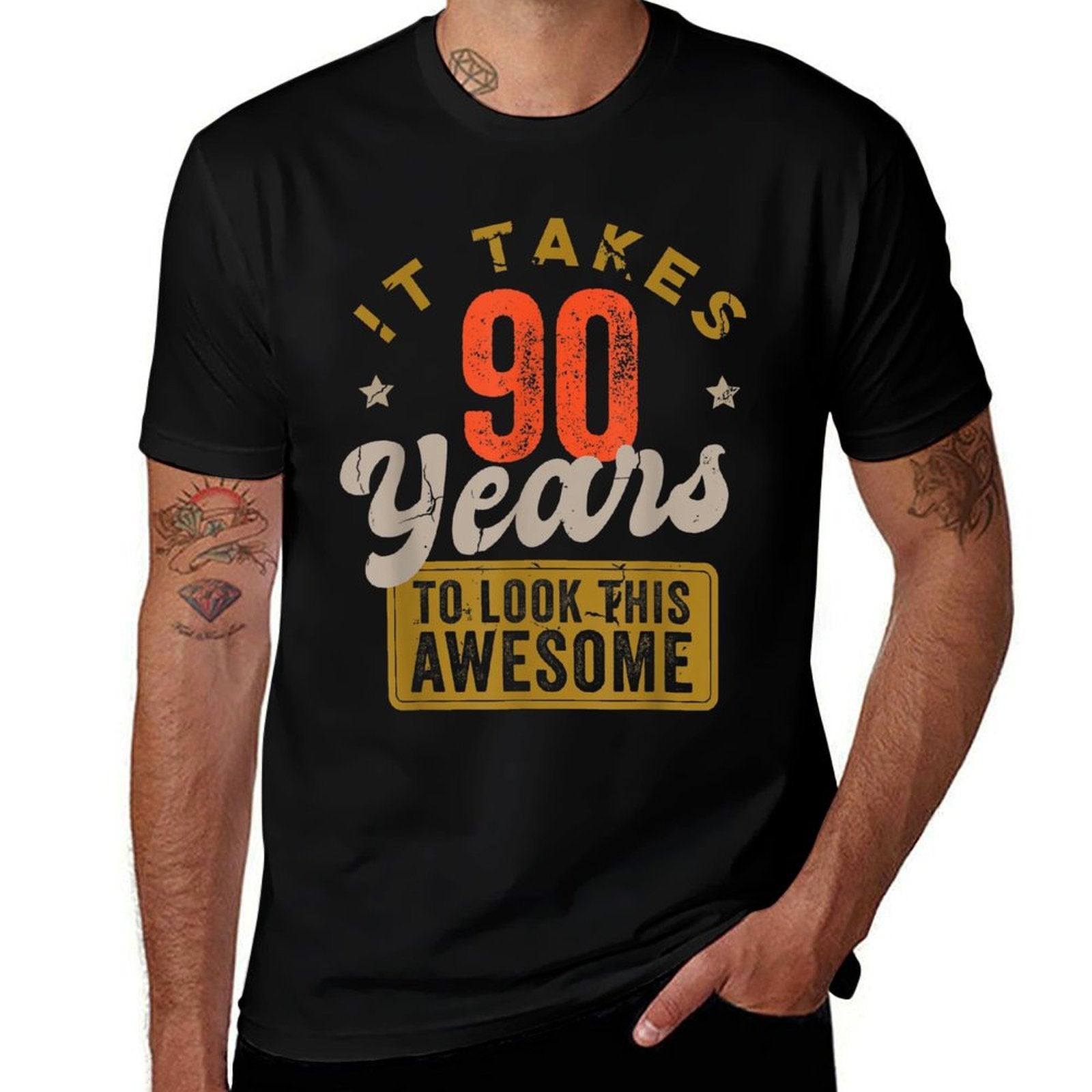 Awesome 90 Year Old - Vintage 90th Birthday  Polyester Blend T-Shirt
