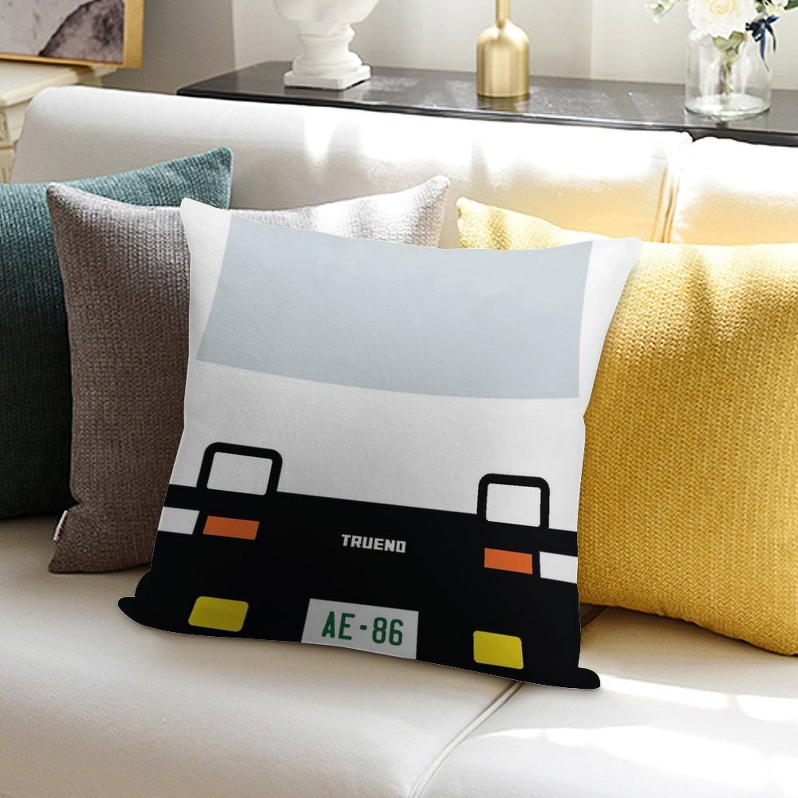 Toyota Trueno AE86 Minimal Front Soft Luxury Feel Throw Pillow