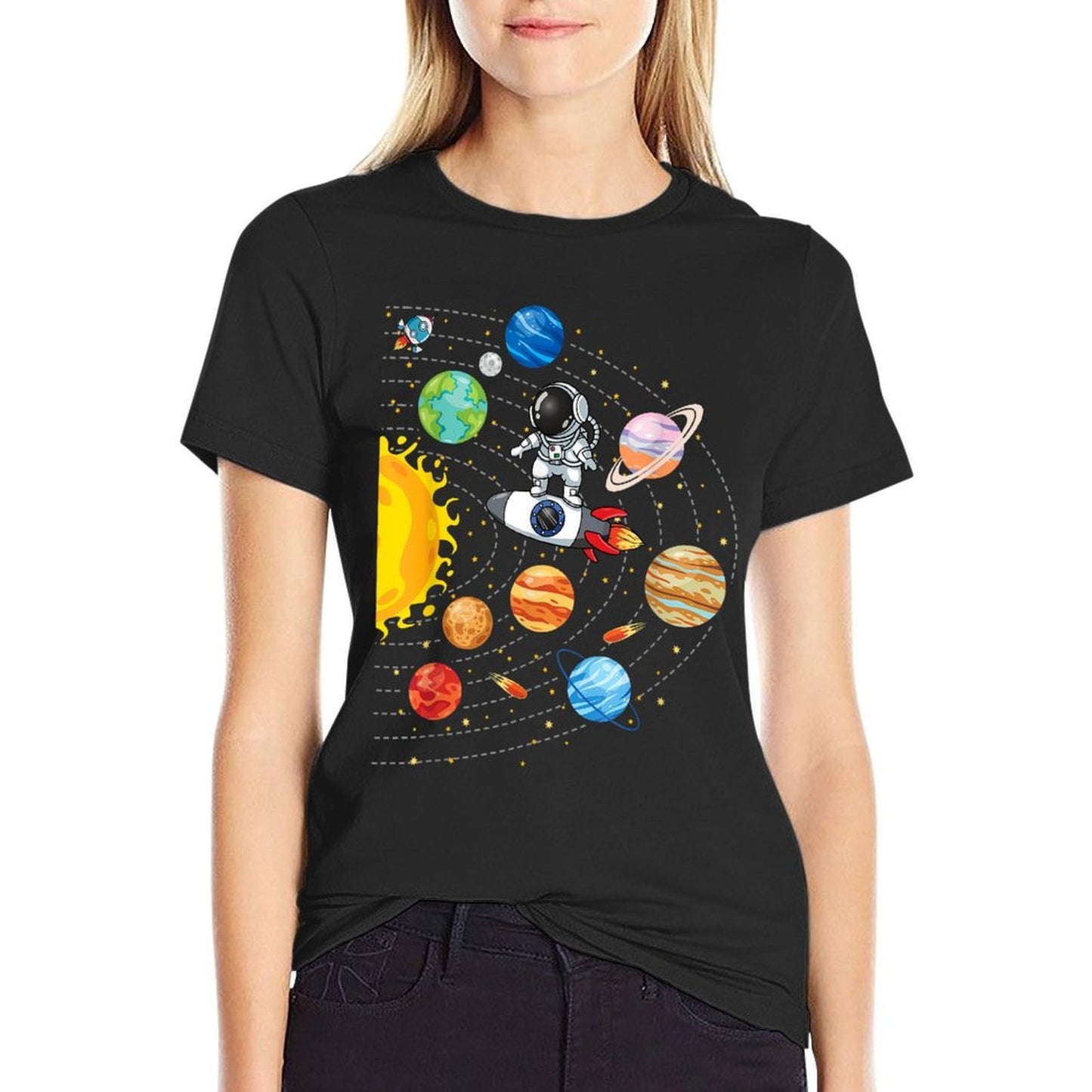 Solar System Planets Science Space Astronaut Universe Galaxy  Tagless Design T-Shirt