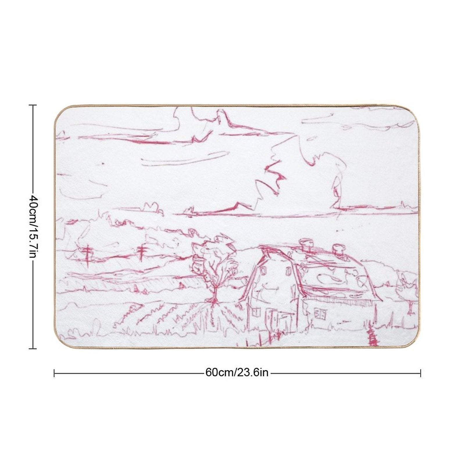 Farm House in Valleys  Non-Slip Bath Mat