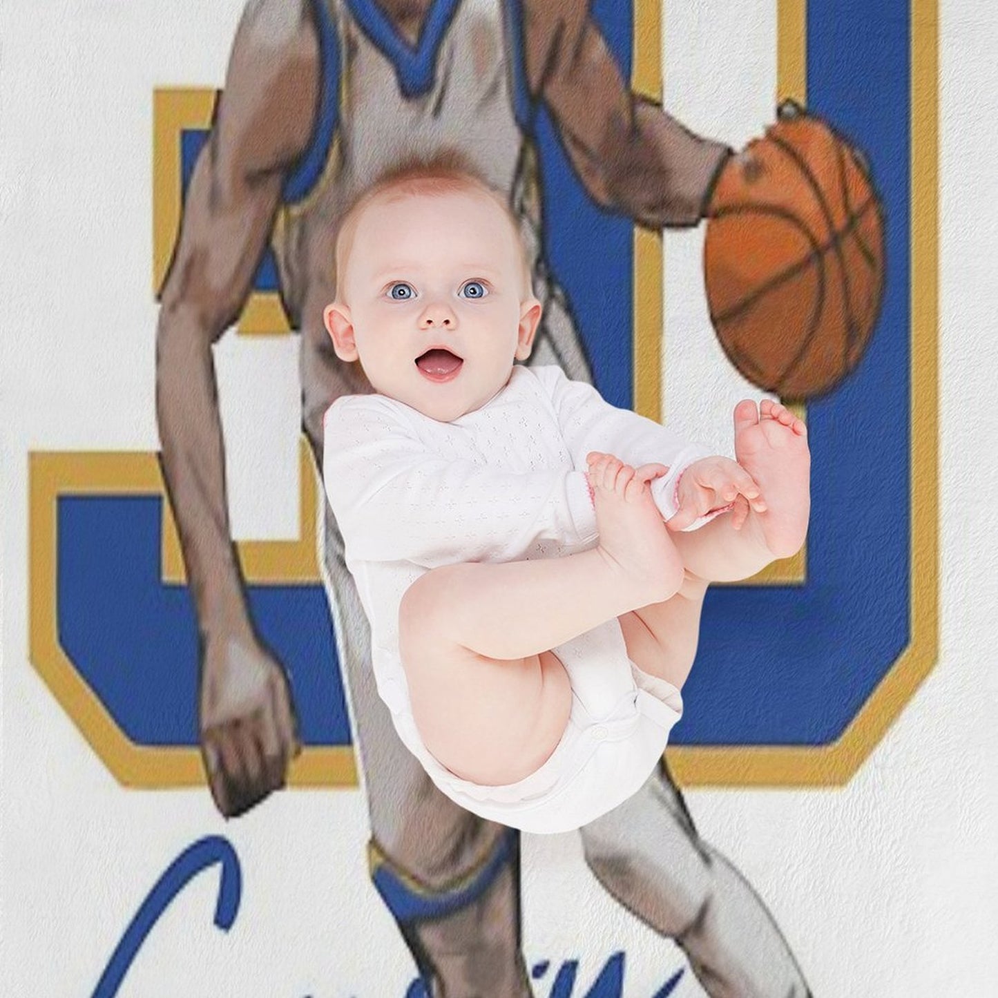 Stephen Curry Golden State Basketball Illustration Eco-conscious Throw Blanket