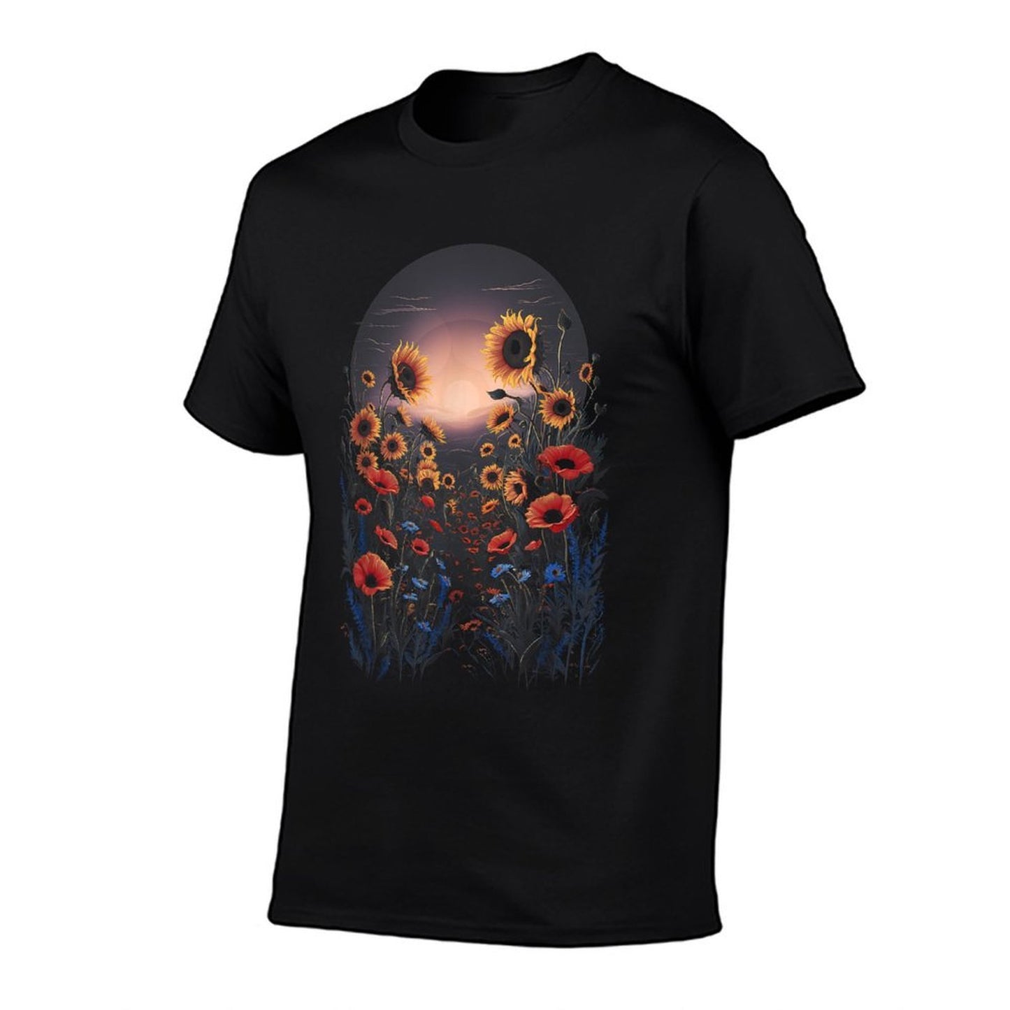 Sunflower Poppy Wildflower Floral Botanical Nature Art Vintage-inspired T-Shirt