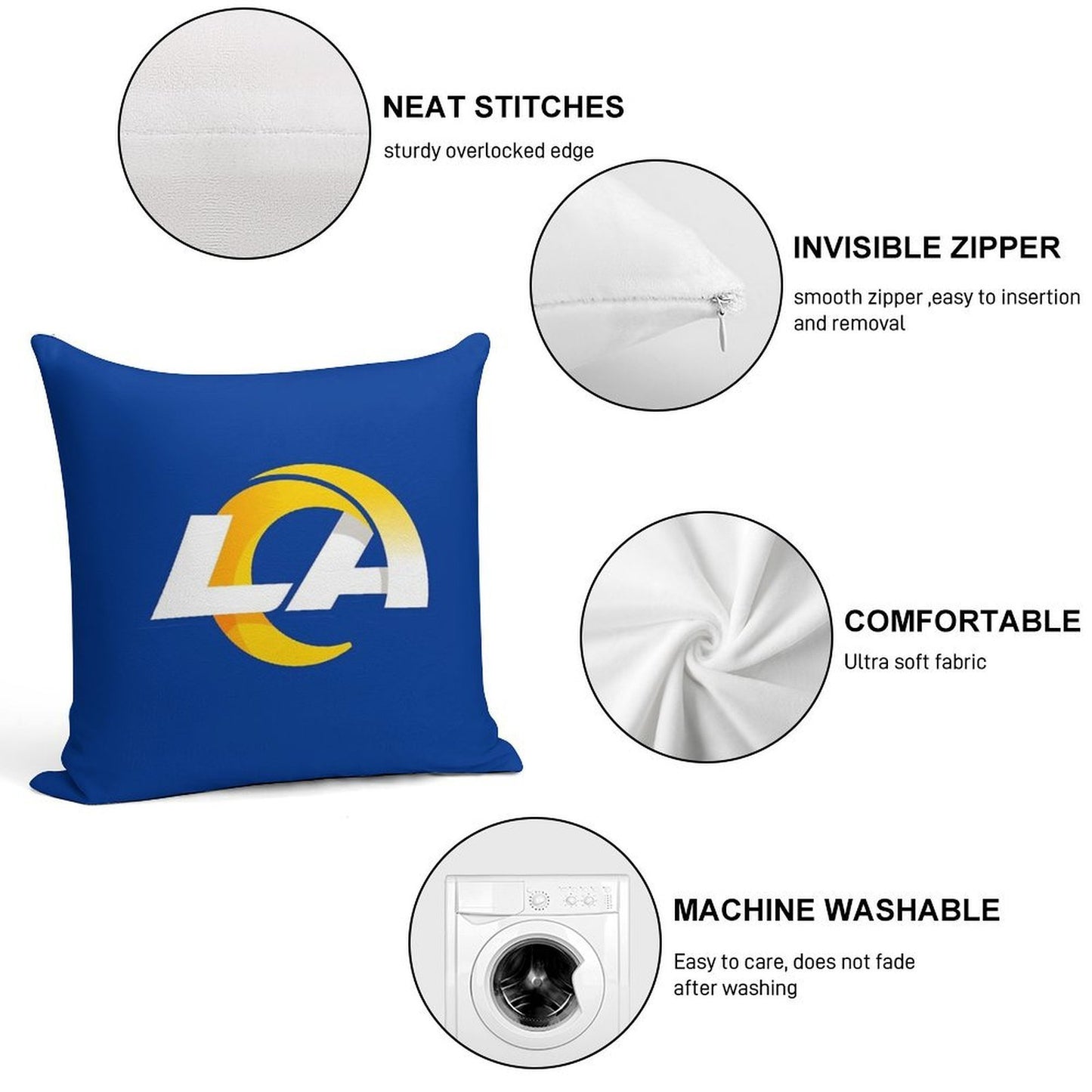 The Rams Icon Soft Easy Maintenance Throw Pillow