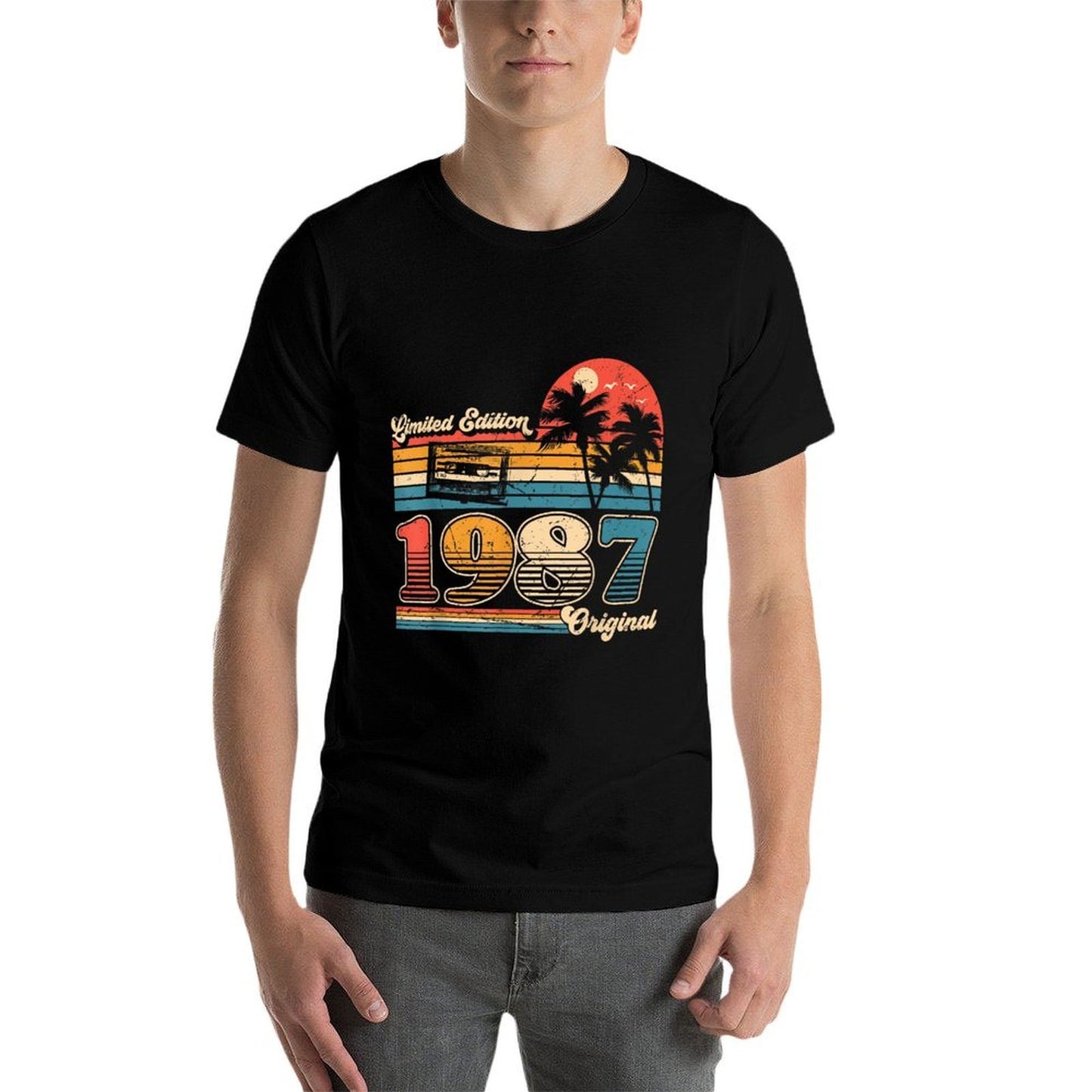38th Birthday Retro Vintage 1987 Men Women  Polyester Blend T-Shirt