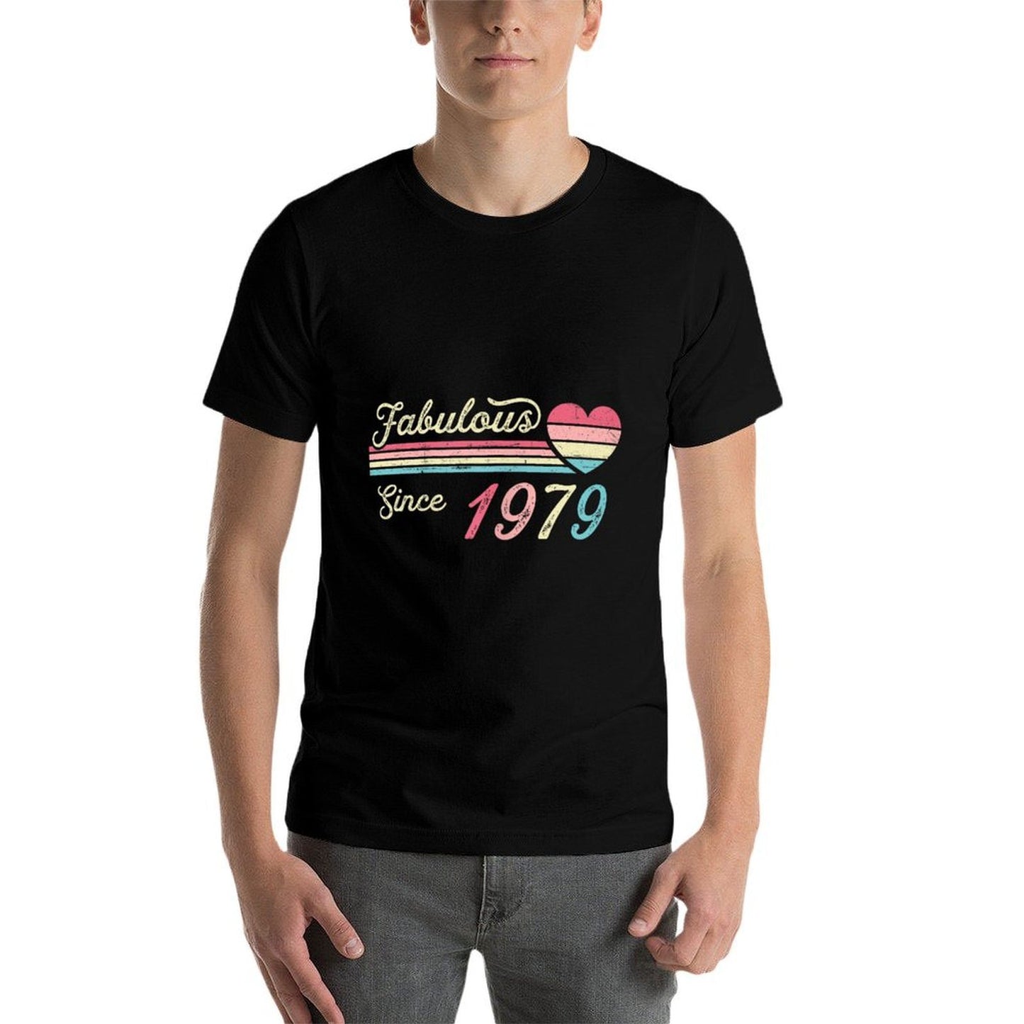 Vintage Fabulous Since 1979 Birthday  Summer-ready Fabric T-Shirt