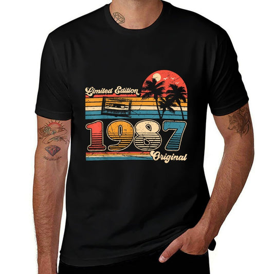 38th Birthday Retro Vintage 1987 Men Women  Polyester Blend T-Shirt