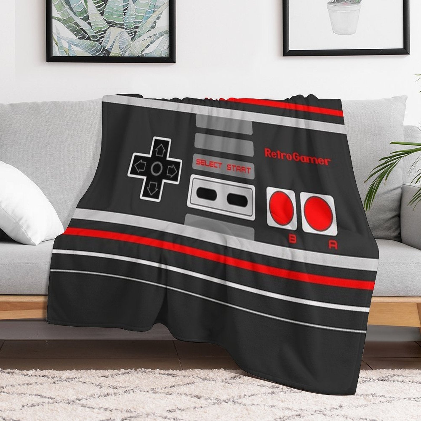 8-Bit Retro Gamer - Controller Versatility Throw Blanket
