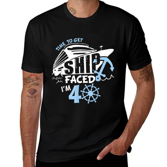 Time to Get ShipFaced I'm 40, 40th Birthday Shirt for Cruise  Wrinkle-resistant T-Shirt