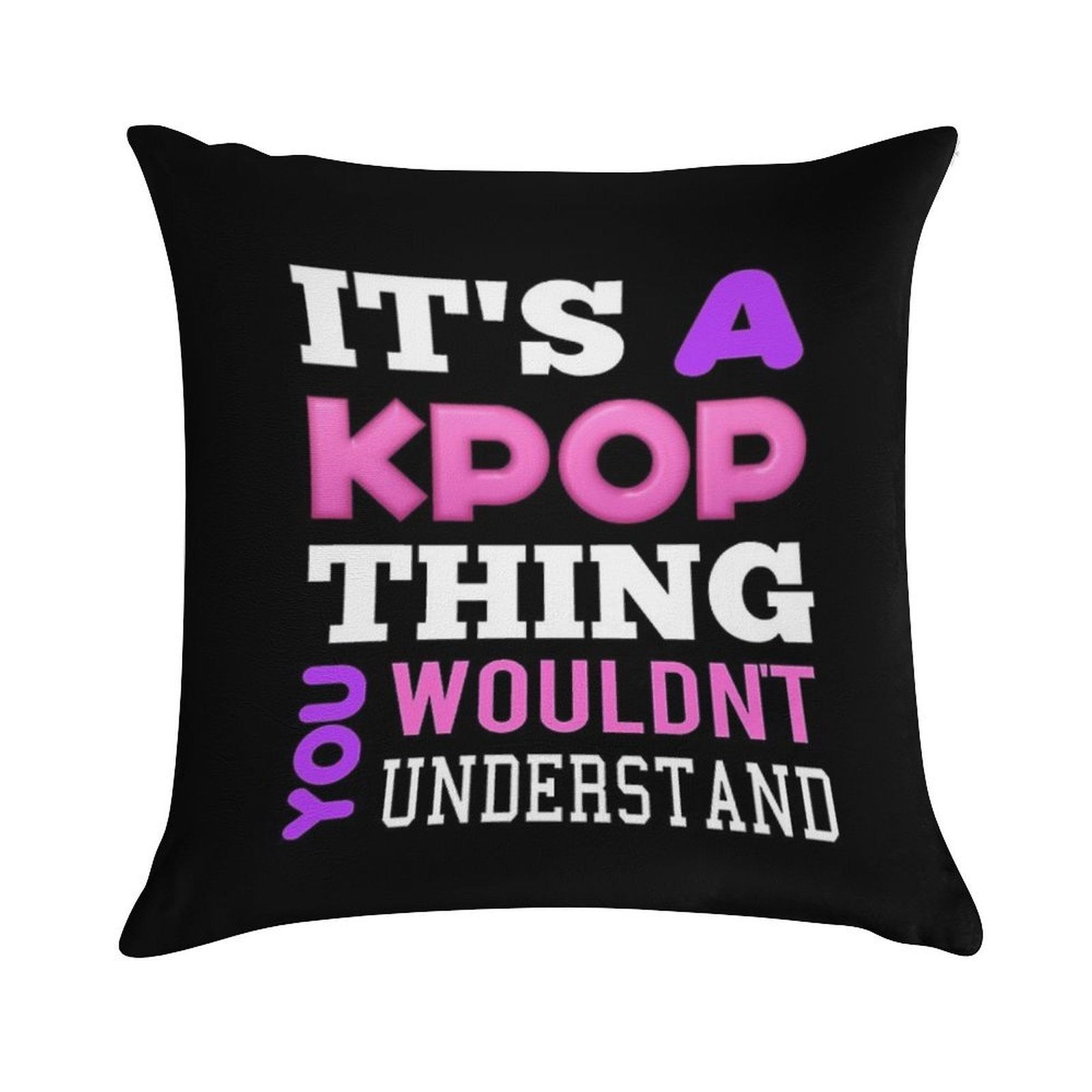 A KPOP THING - BLACK Soft Skin-Friendly Throw Pillow