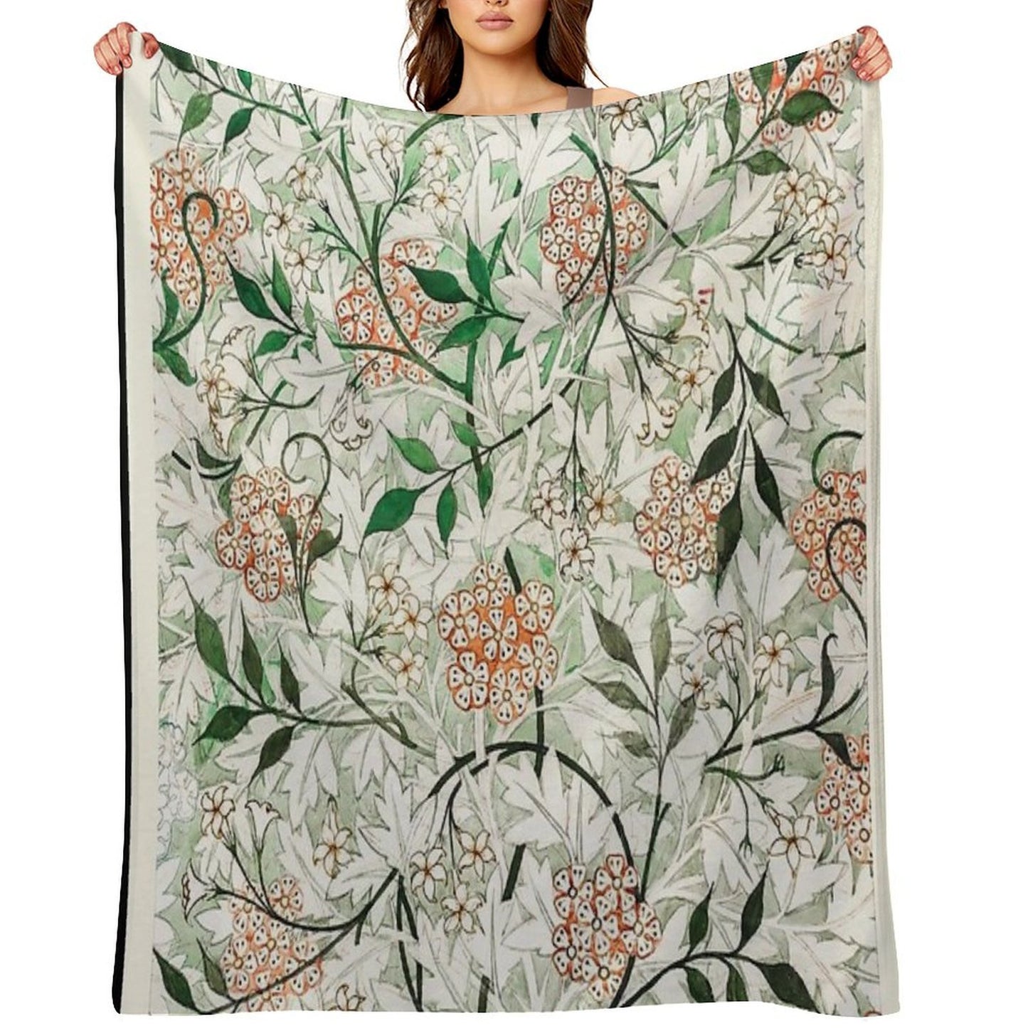 William Morris - Jasmine Travel-friendly Throw Blanket