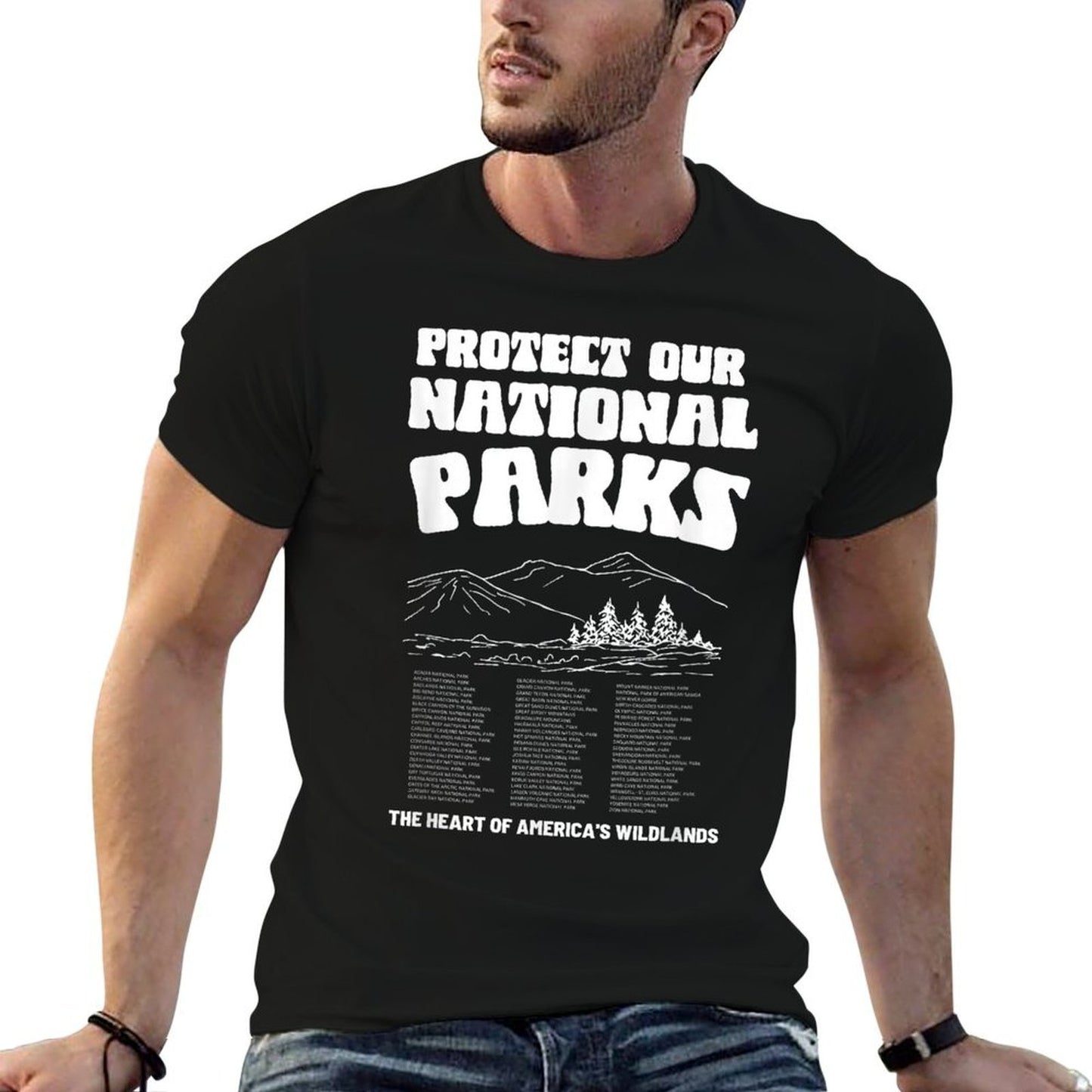 Vintage Granola Girl Aesthetic Protect Our National Parks Easy-care T-Shirt