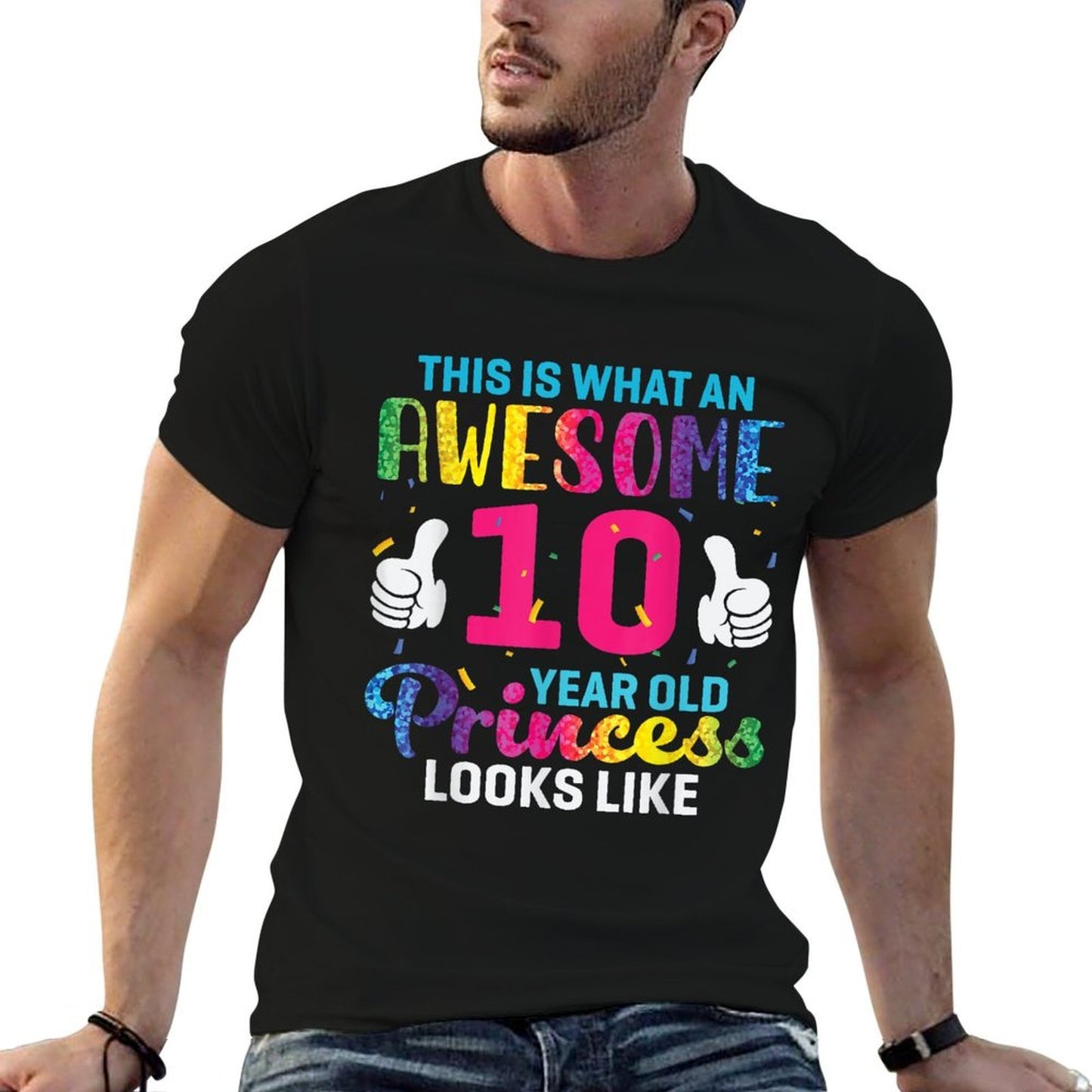 10 Years Old Princess Birthday Quote 10th B-day Kids Graphic Moisture-wicking T-Shirt