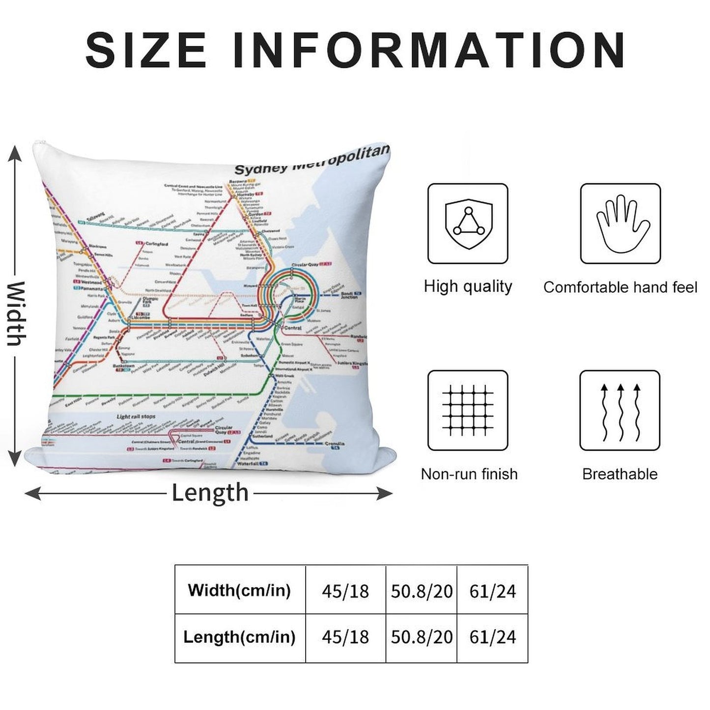 Sydney Trains And Metro Map - 2025 (Light Theme) Soft Style Accent Throw Pillow
