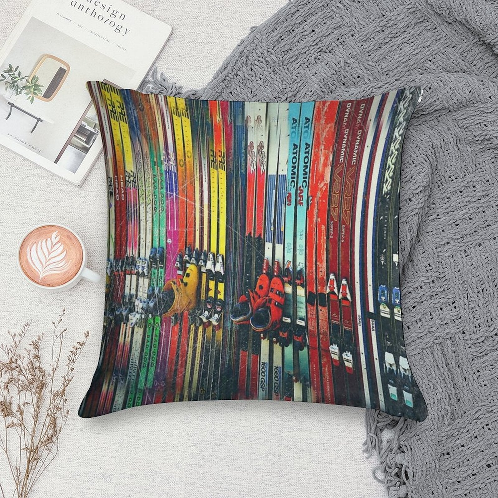 Ski Sun Valley Soft Hidden Zipper Throw Pillow