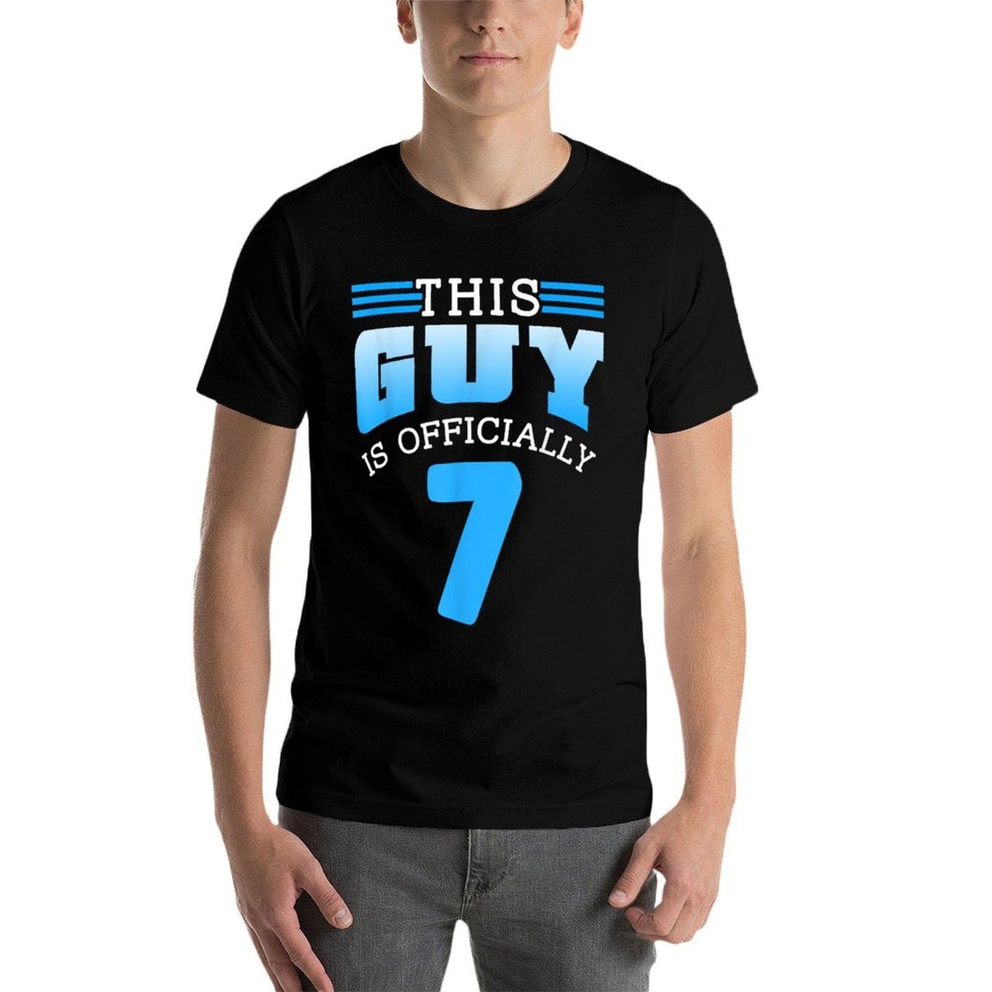 This Guy Is Officially 7 Cute Birthday Men Boy Seven 7Th  Summer-ready Fabric T-Shirt