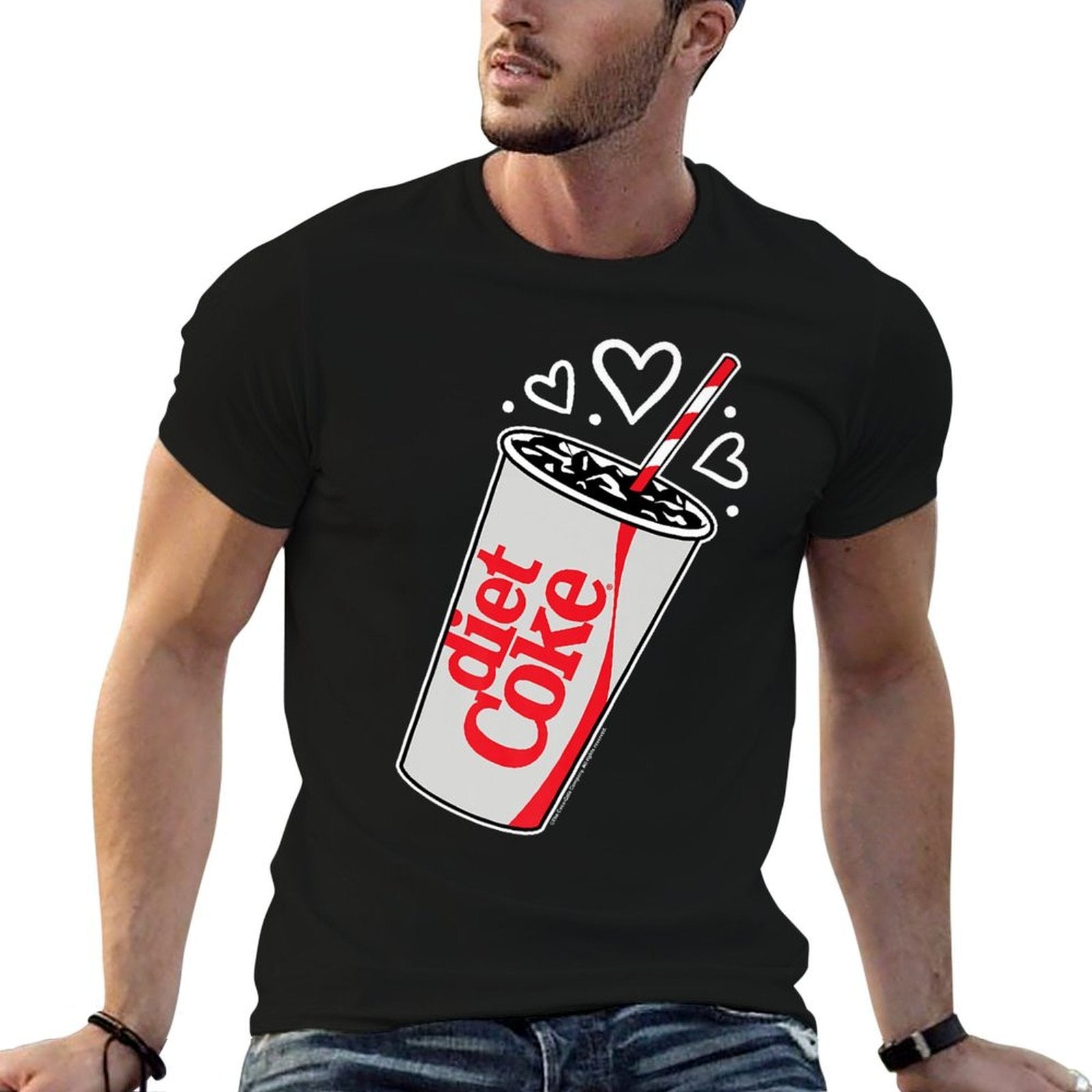 Coca-Cola - Diet Coke Heart Bubbles Premium  Cotton T-Shirt