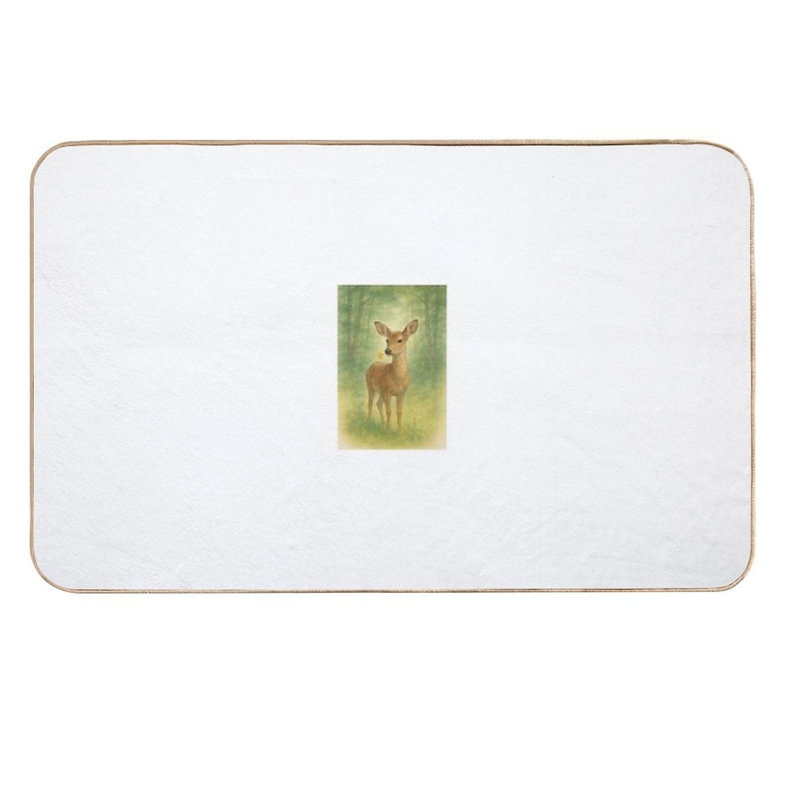 A Deer in The Forest with A Buttercup  Absorbent Bath Mat