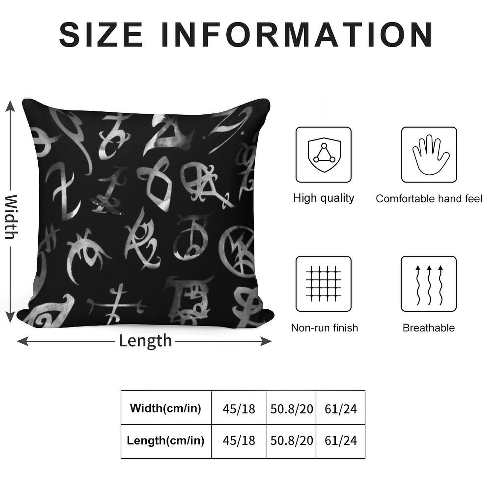 Silver Runes Soft Anti-Pilling Throw Pillow