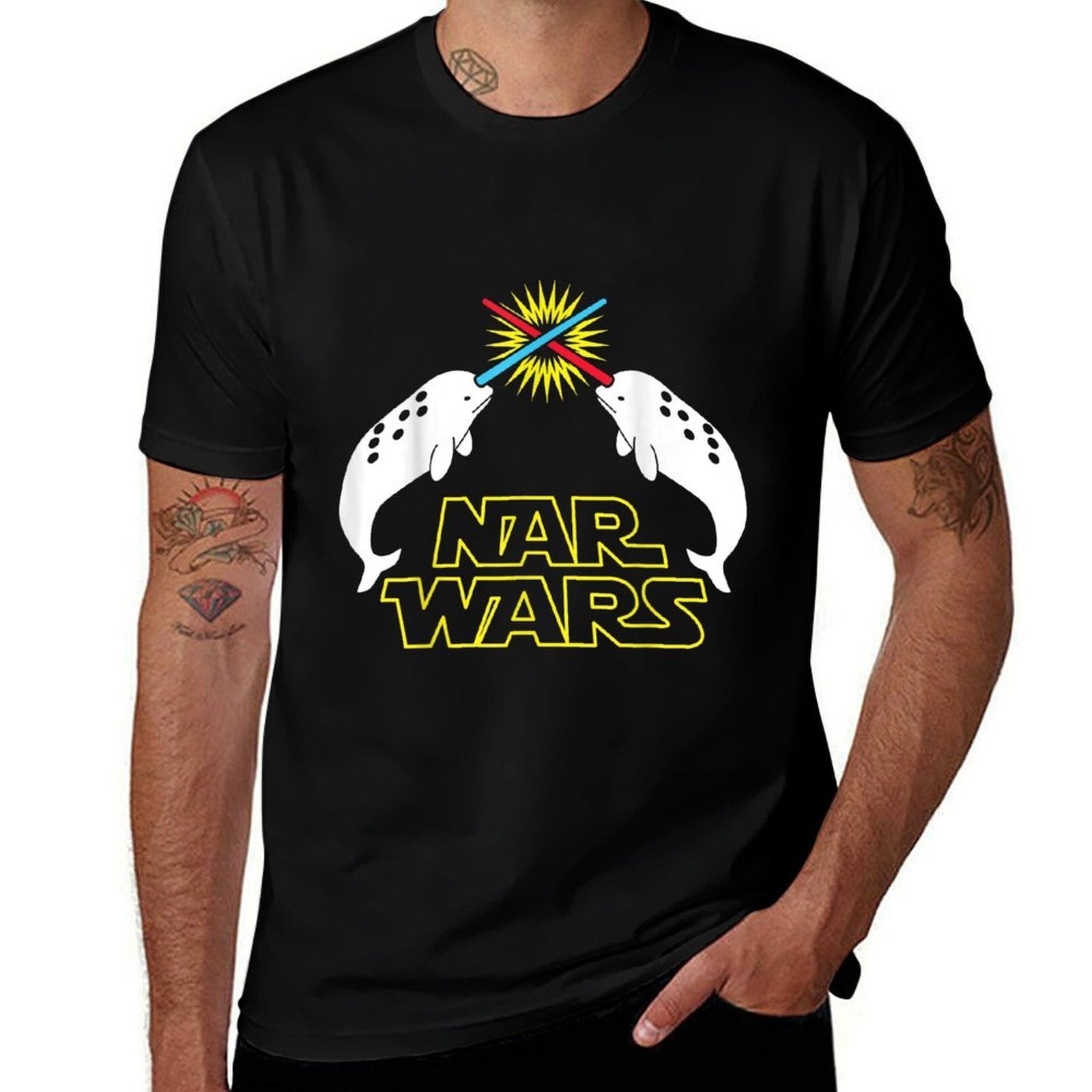 Nar Wars Funny Narwhal  Eco-friendly Material T-Shirt