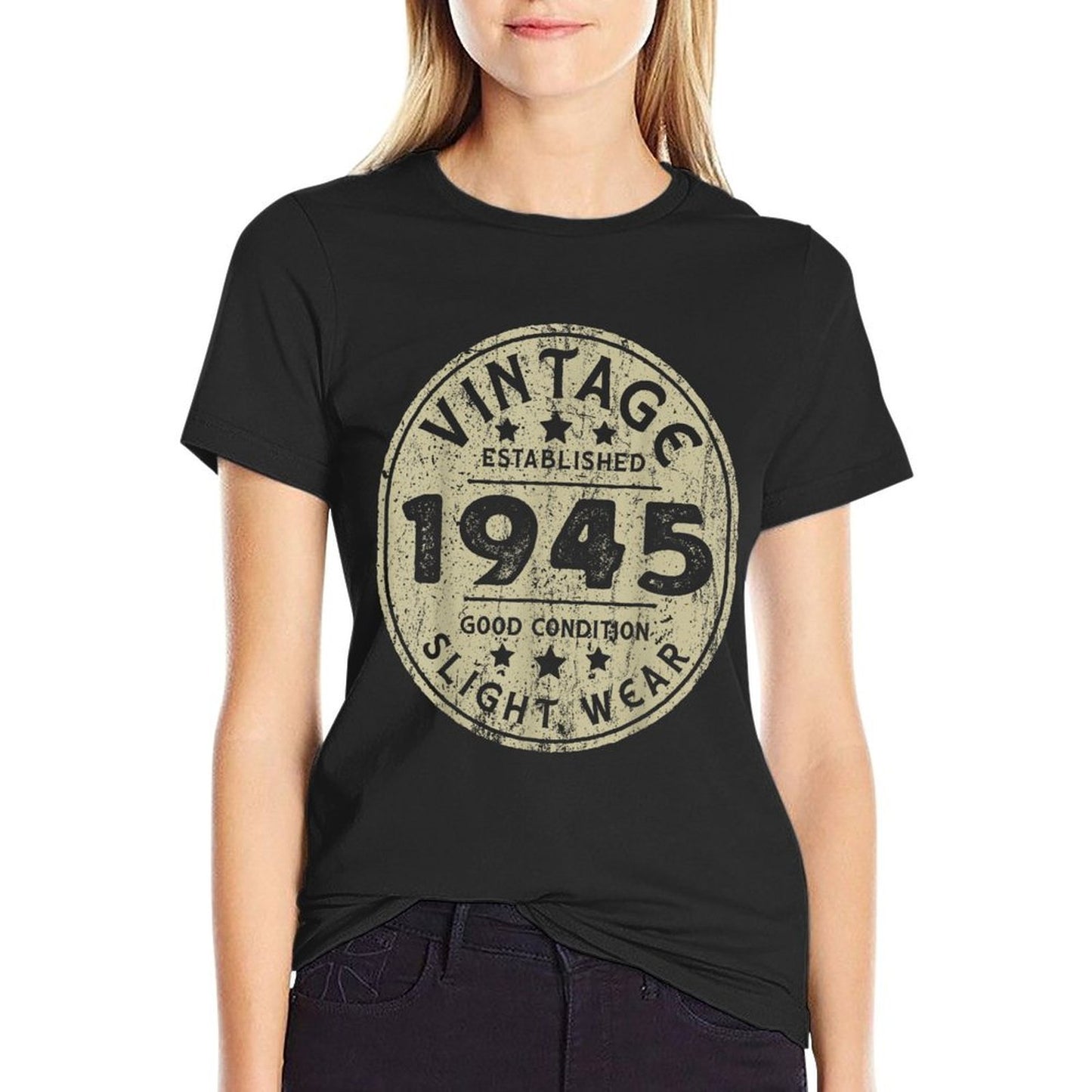 Vintage Established 1945 78th Birthday Party Retro Men  Wrinkle-resistant T-Shirt