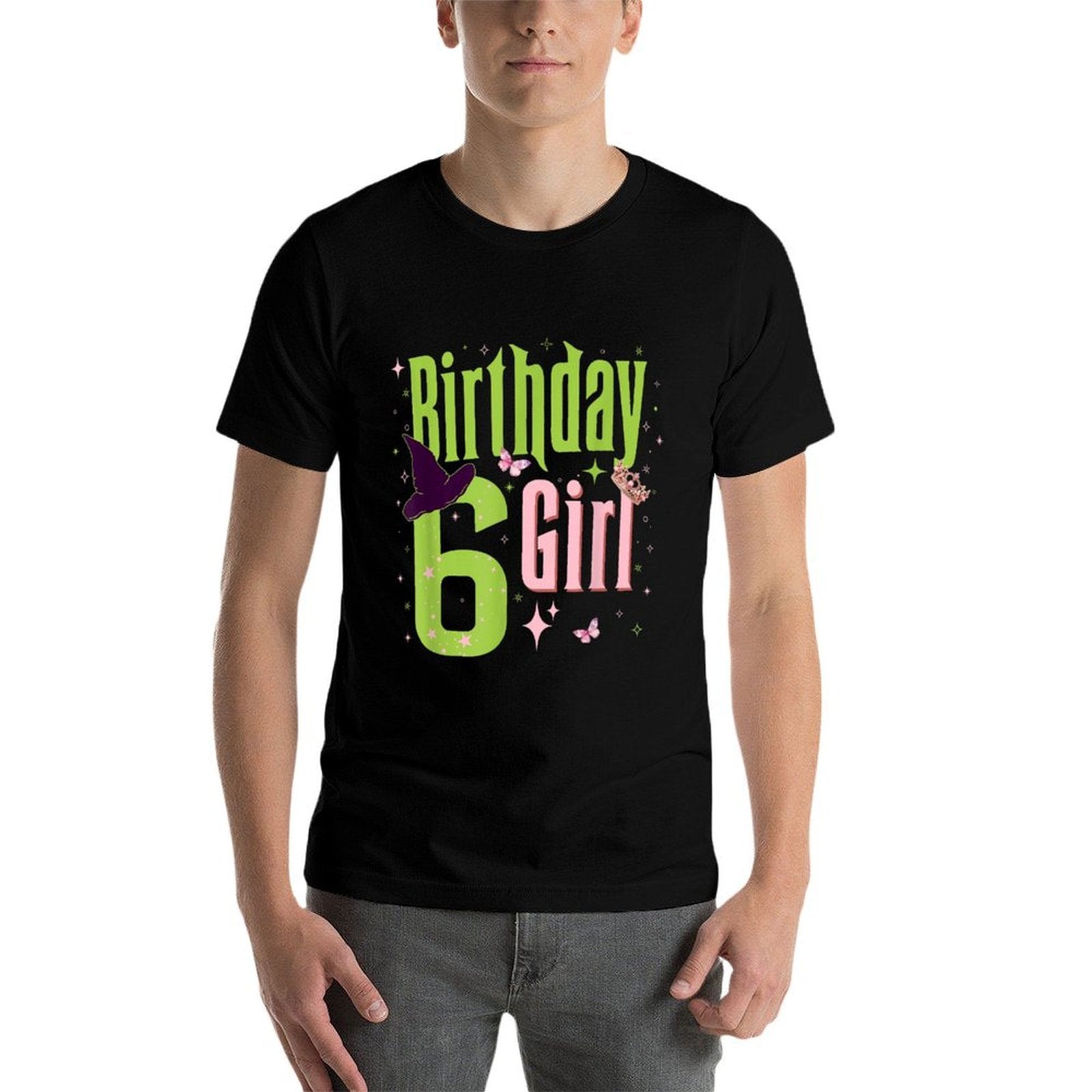 6Th Birthday Witch Pink And Green 6 Year Old Birthday Girl  Eco-friendly Material T-Shirt