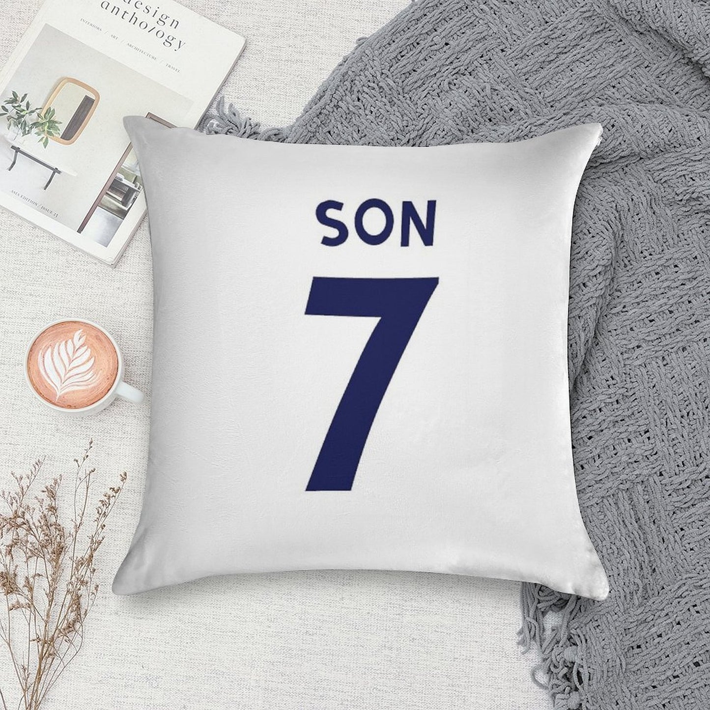 Son Heung Min Tottenham FC Korea Shirt Design Soft Home Decor Throw Pillow