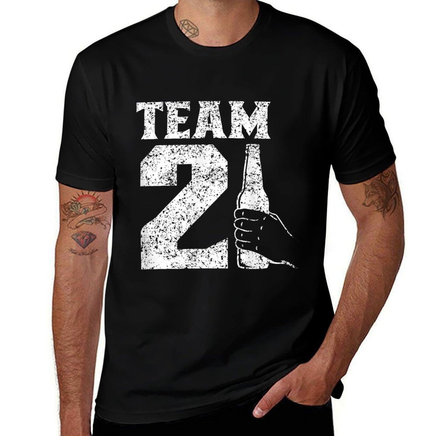 Team 21 Party Military 21St Birthday Cotton T-Shirt