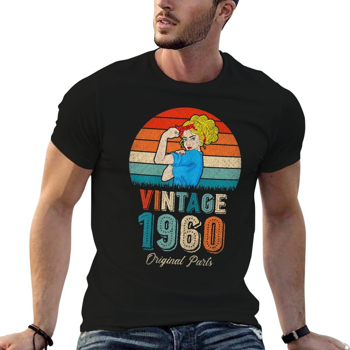 Womens 60th Birthday Tshirts For Women Original Parts Vintage 1960 Tagless Design T-Shirt